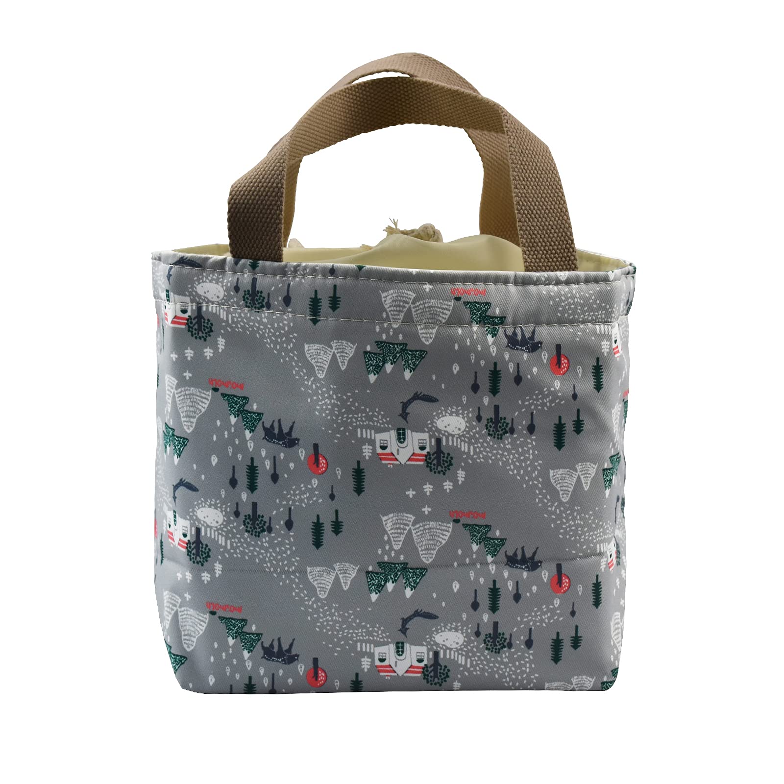 Enyuwlcm Insulated Lunch Tote Bag - Reusable Small Drawstring Lunch Box for Women & Girls - Perfect for School, Office, Picnics & Travel