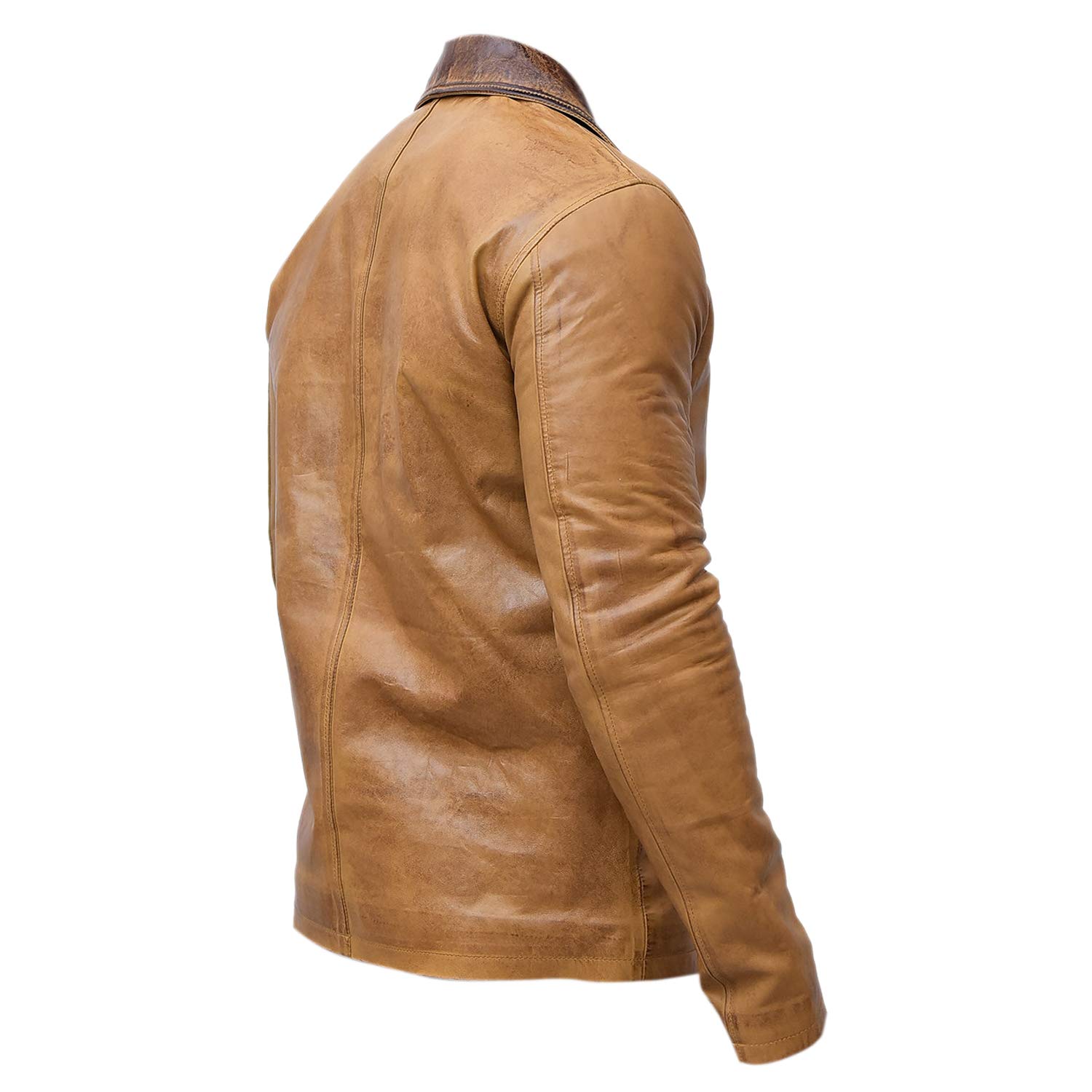 Red Dead Redemption 2 Arthur Morgan Genuine Leather Coat Jacket for Men - Tan Brown Vintage Biker Jacket | Cosplay, Halloween Costume & Winter Outerwear