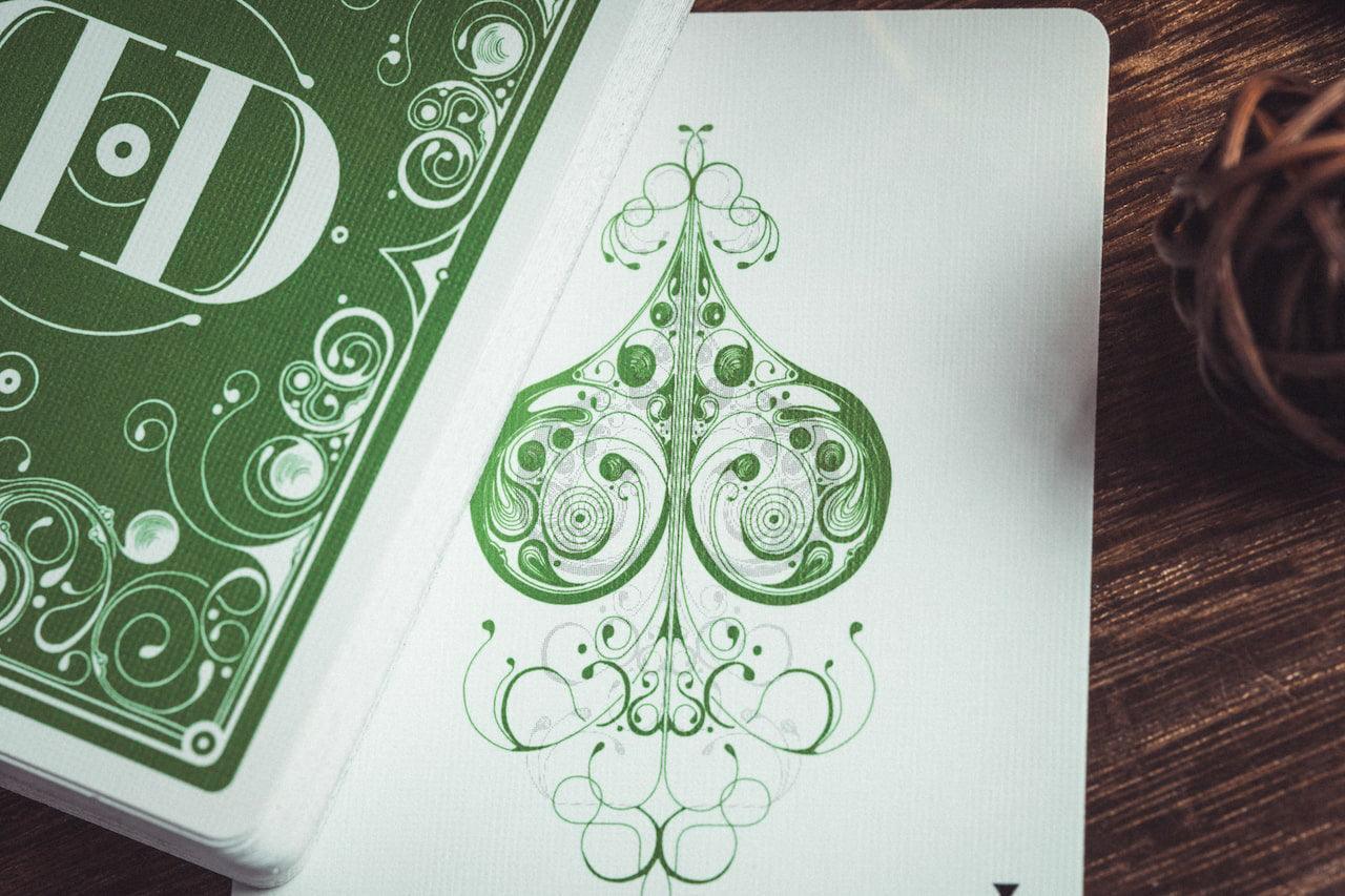 Smoke & Mirrors Playing Cards V8 Green Standard Edition - Premium Deck for Magic Tricks, Cardistry & Collectors - Perfect for Performances, Practice & Gifts