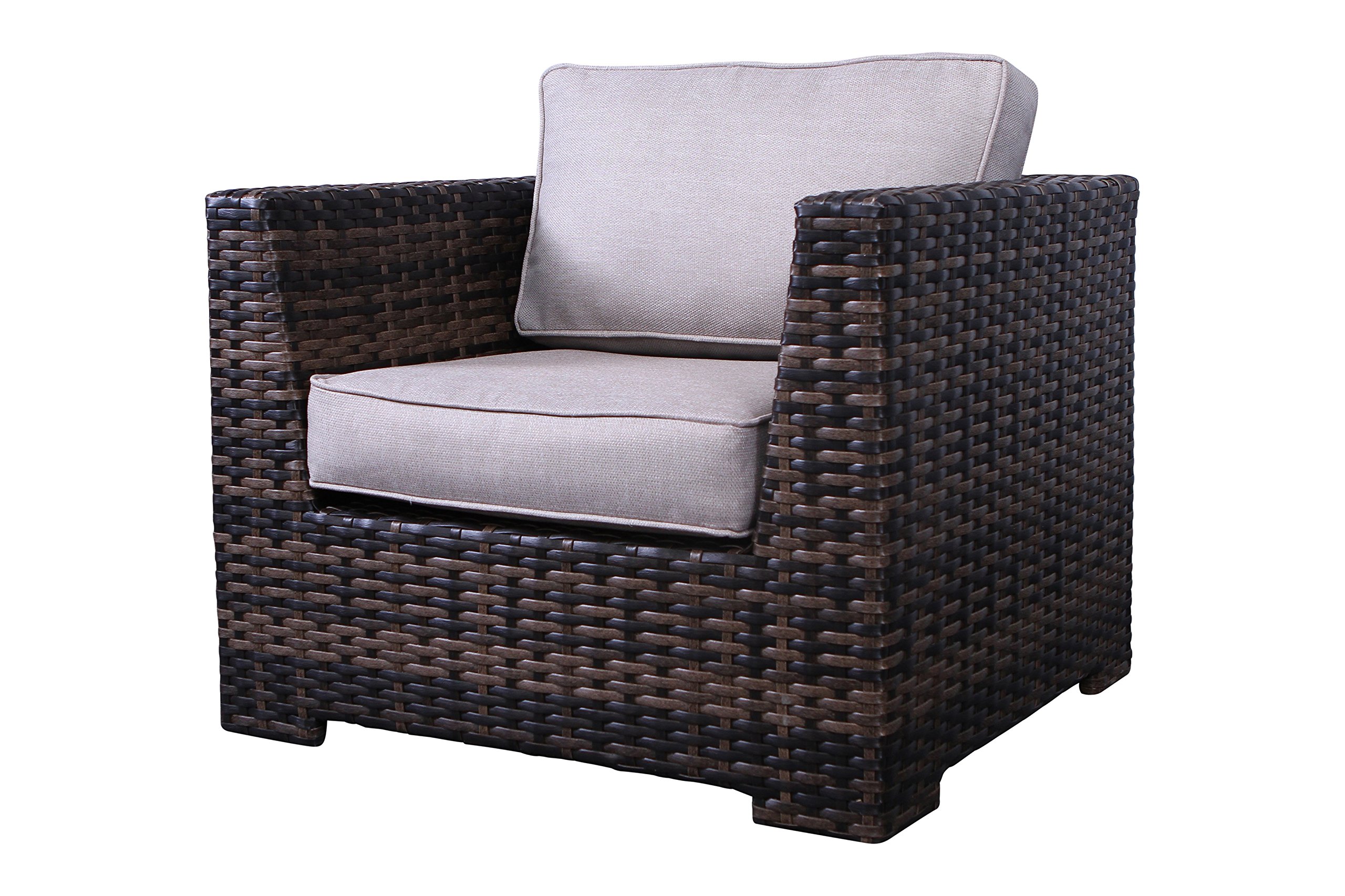 Fully Assembled Patio Couch Set - Cabana Collection Outdoor Wicker Furniture 5-Piece Sectional Sofa with Coffee Table (Brown) | No Assembly Required | Perfect for Backyard, Poolside & Patio Relaxation