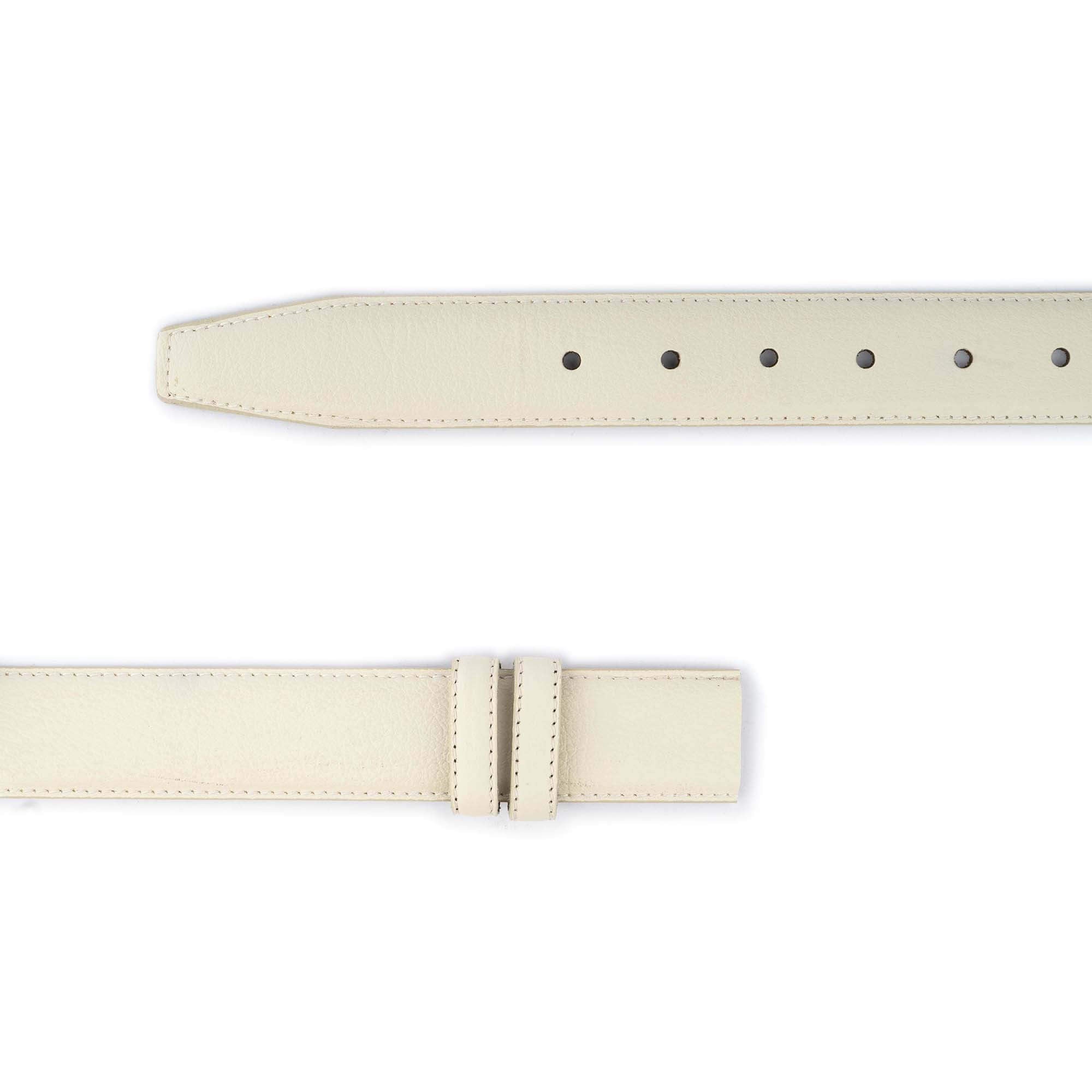Genuine Creme Leather Belt Strap Replacement for Cartier Buckles - High-Quality Grained Leather Belt - Perfect for Dress, Casual & Formal Occasions