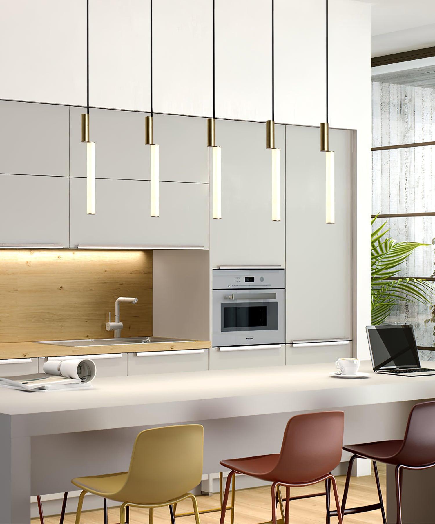 Eclat Cylindra Pendant Lamp - Modern Glass Hanging Light Fixture for Dining Room, Kitchen Island & Living Room Decor