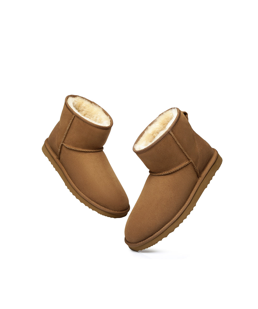 Men's Luxe Classic Mini UGG Boots - Big Size & Wide Width Comfortable Winter Snow Boots for Indoor/Outdoor Wear