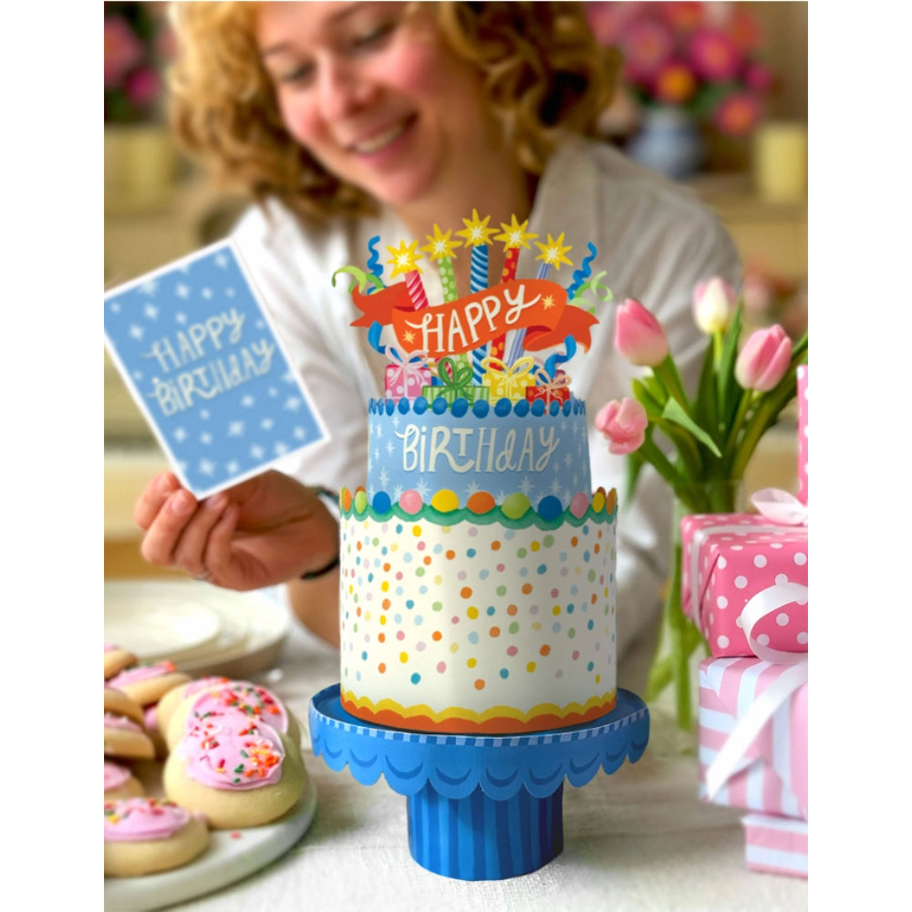 Confetti Birthday Cake Pop Up Greeting Cards - 3D Handmade Celebration Cards for Birthdays, Parties & Special Occasions | Perfect for Surprise Gifts, Anniversaries & Milestone Events