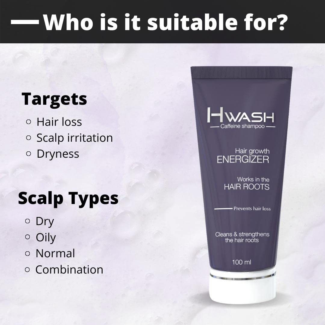 Hwash - Advanced Hair Nourishing Shampoo for Dry & Damaged Hair - 100ml - Sulfate Free & Vegan Formula - Perfect for Daily Use & Hair Repair