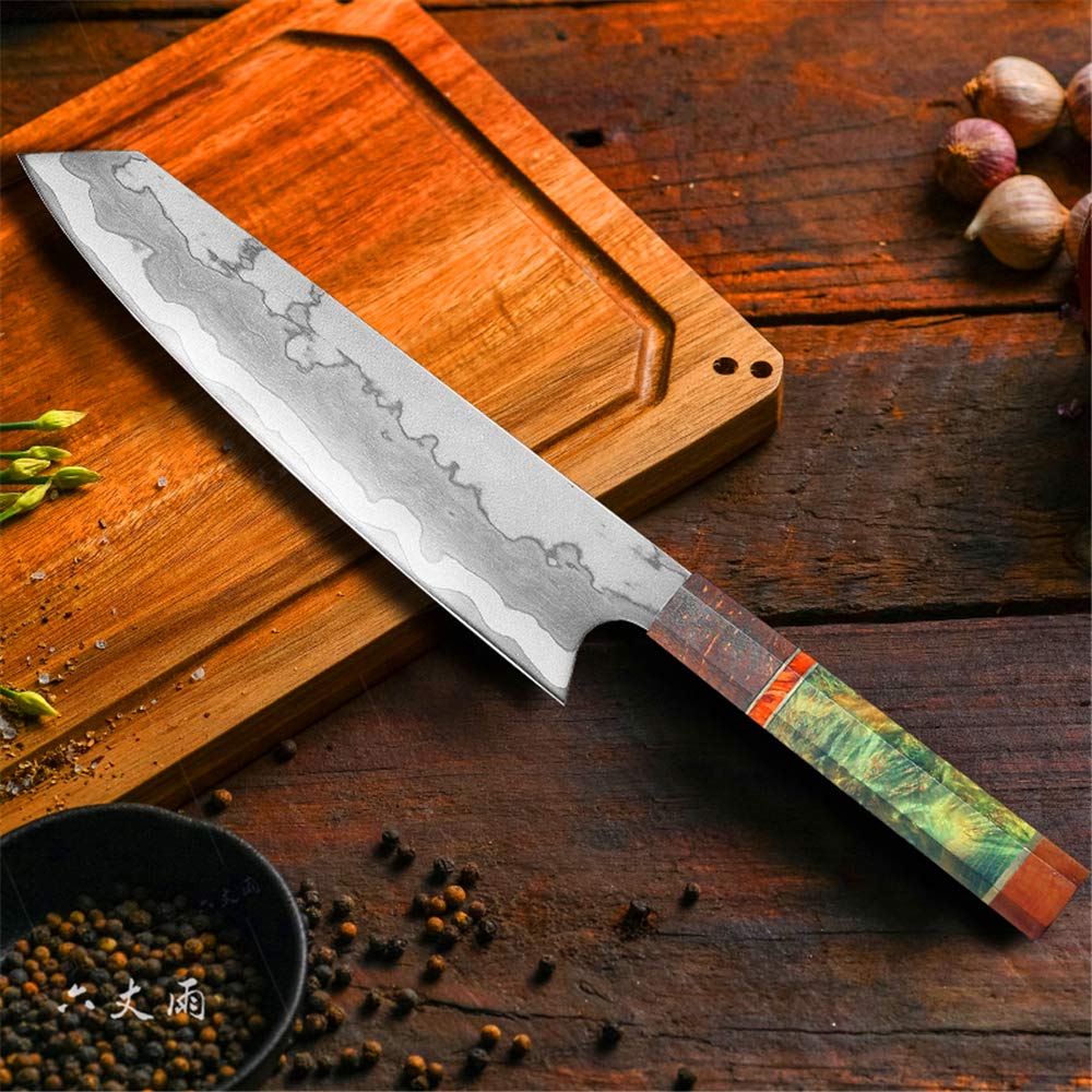 Professional Japanese 440C Steel Santoku Chef Knife - Ultra Sharp Kitchen Cleaver & Slicer for Meat, Vegetables & Sushi - Premium Kitchen Tools for Home Cooks & Professional Chefs (JDH04)