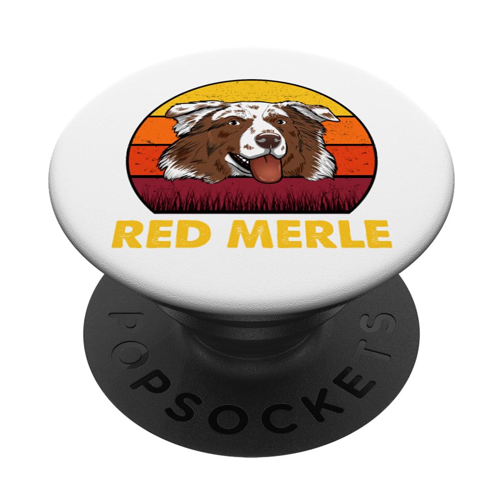 Red Merle Australian Shepherd PopSockets Standard PopGrip - Swappable Phone Grip & Stand for iPhone, Samsung, Smartphones - Perfect for Dog Lovers, Pet Parents & Aussie Shepherd Fans