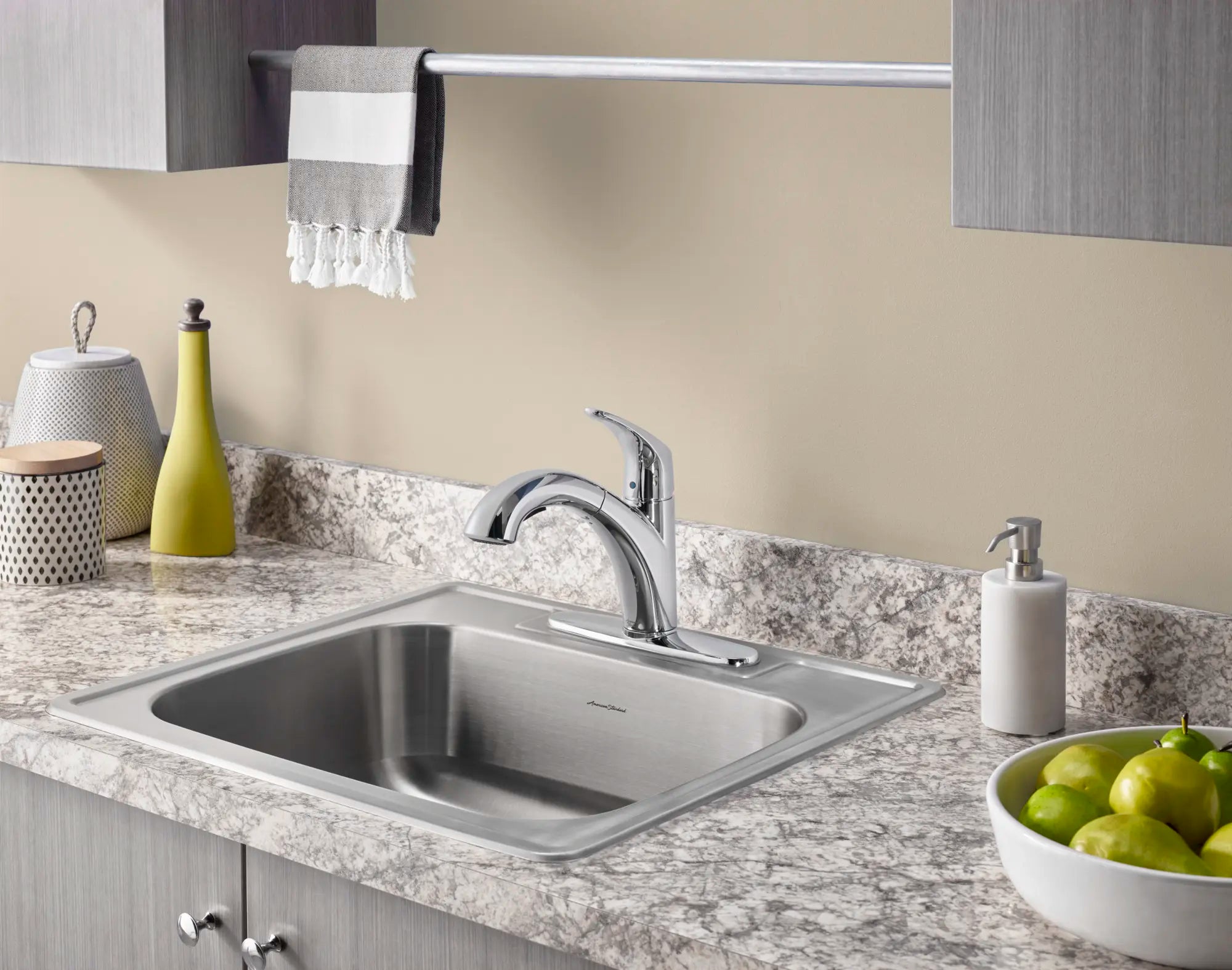 Colony® 25 x 22 Inch Stainless Steel 4 Hole Topmount Single Bowl Kitchen Sink - Durable & Rustproof for Modern Kitchens, Perfect for Cooking, Washing Dishes & Food Prep