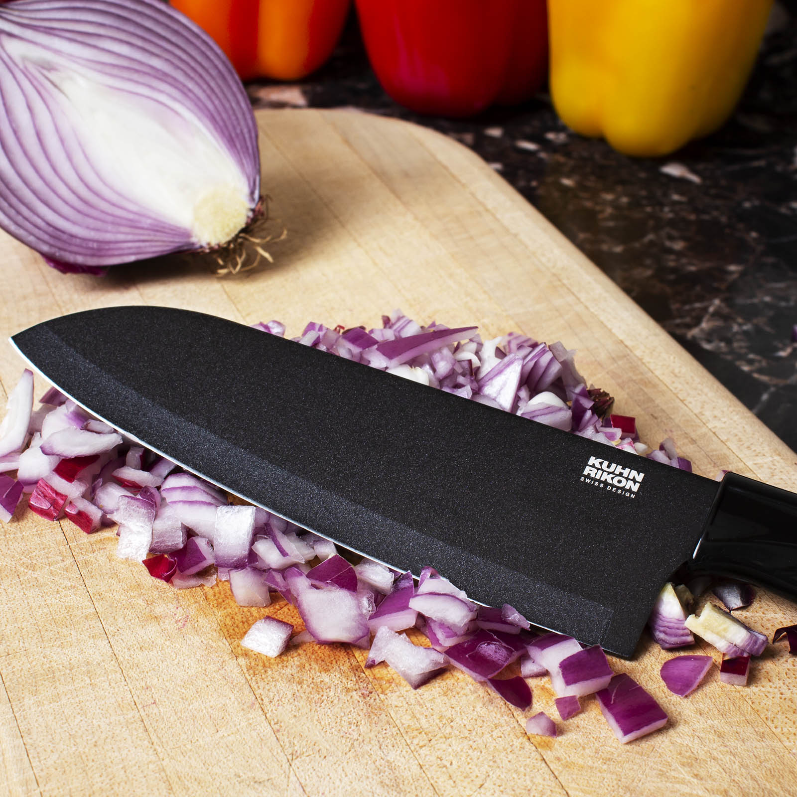 Premium COLORI® Black Chef's Knife - 8-Inch Professional Kitchen Knife for Cooking, Slicing & Dicing - Ergonomic Handle for Comfort - Perfect for Home Chefs & Culinary Enthusiasts