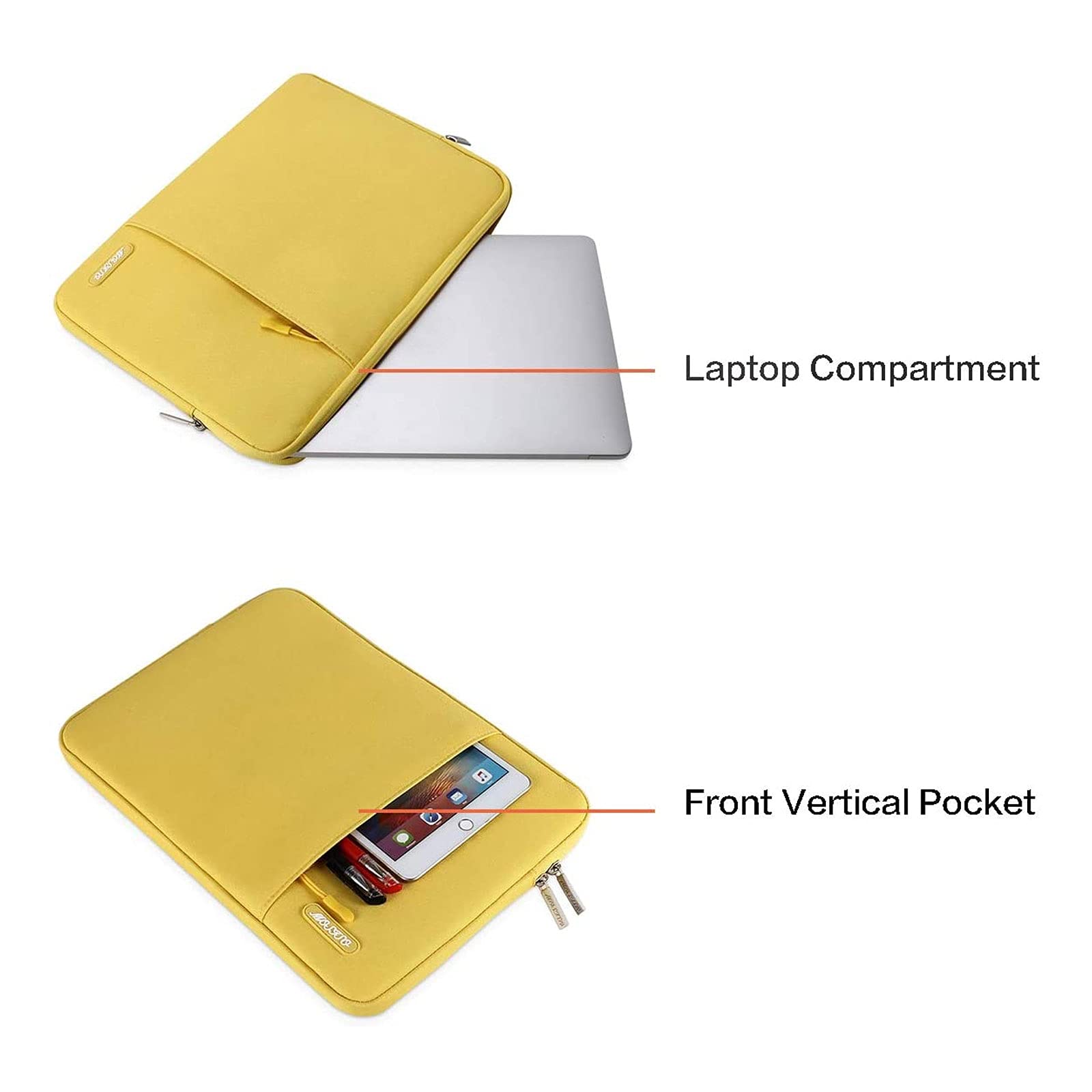 Premium MOSISO Laptop Sleeve for MacBook Air/Pro 13-14 Inch | Protective Vertical Case with Pocket | Compatible with MacBook Pro 14