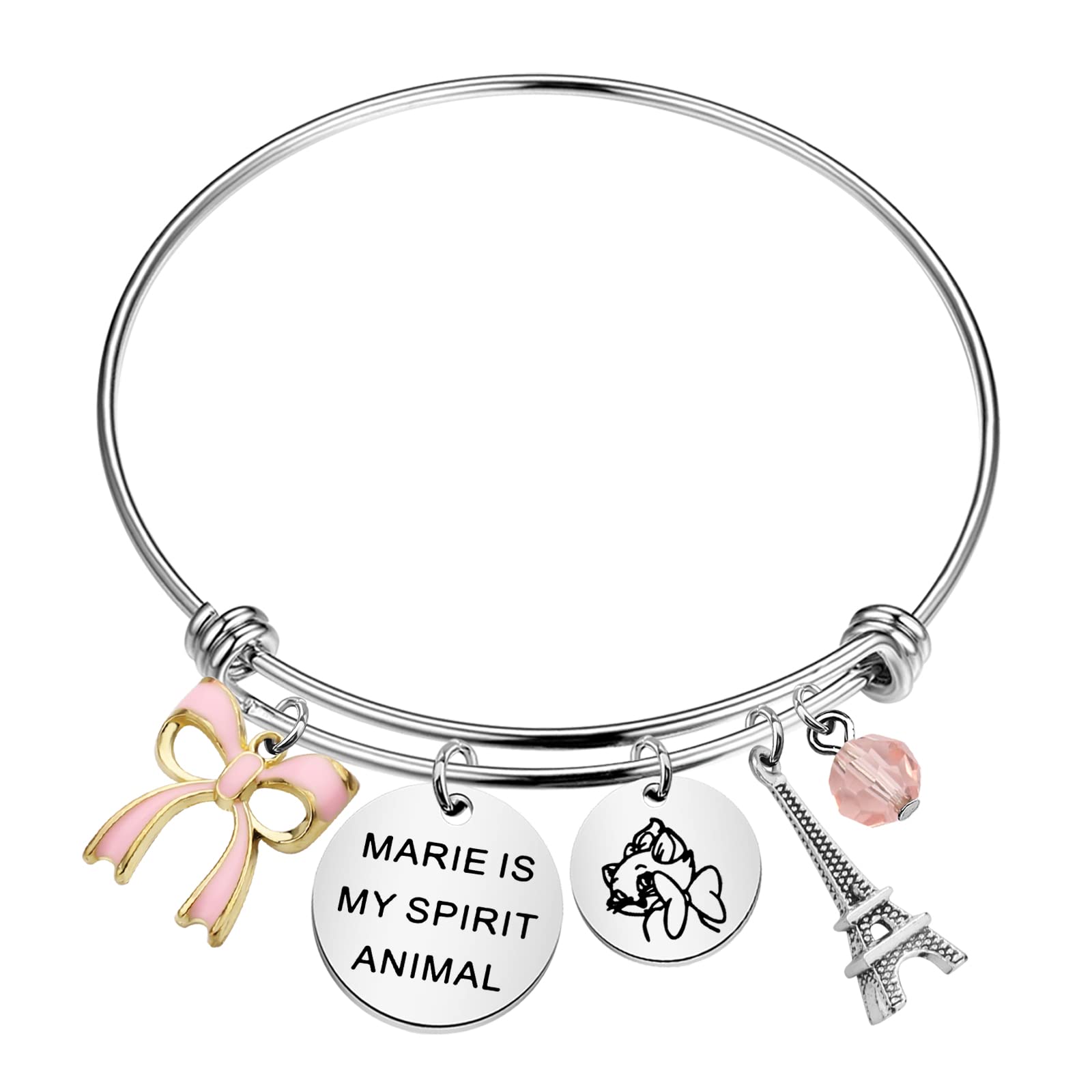 Marie Cat Keychain - Aristocats Movie Inspired Jewelry Gift for Cat Lovers, Family & Friends - Perfect for Keychains, Bags & Disney Fan Collections