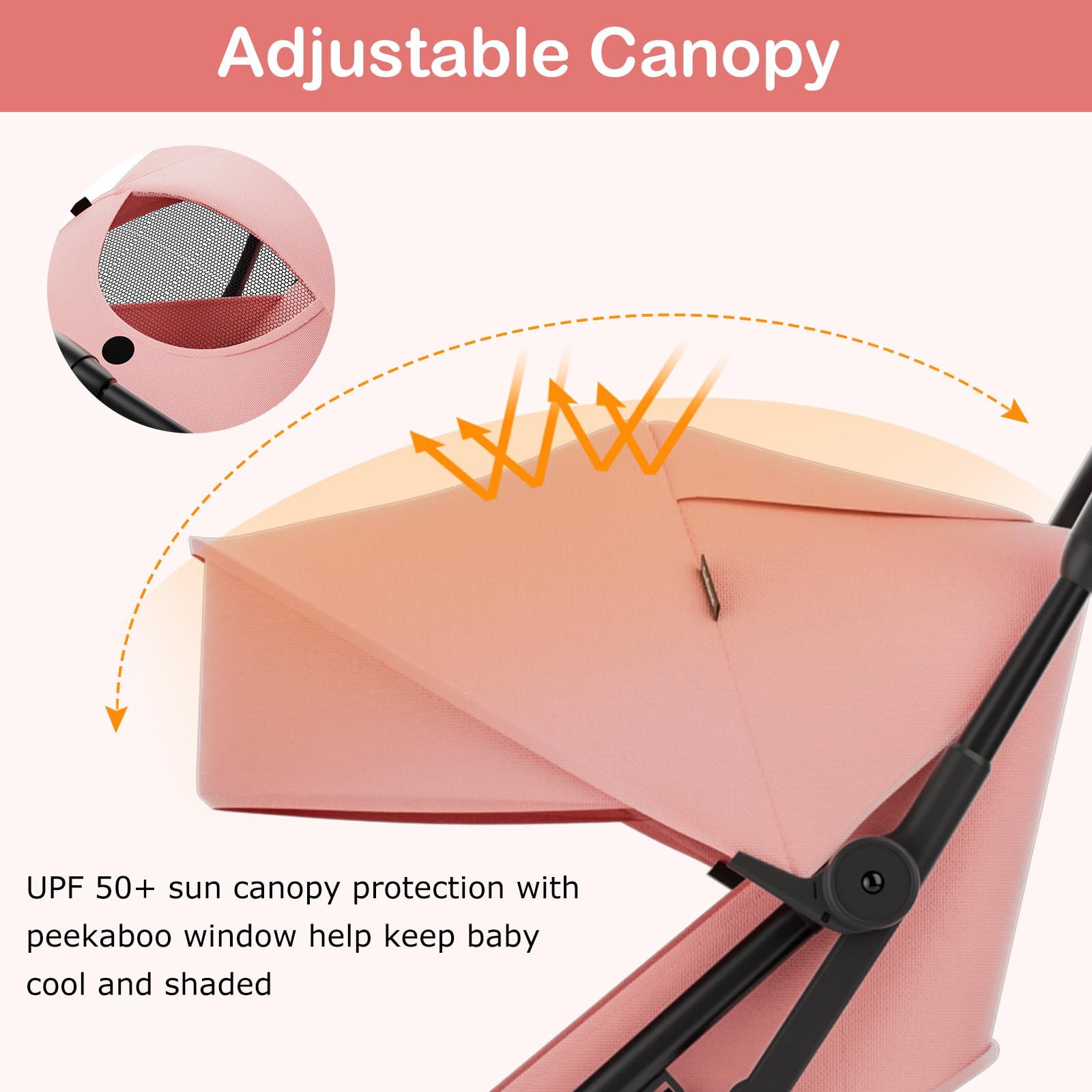 INFANS Lightweight Baby Stroller for Travel - Ultra Compact Fold, Airplane Approved, One-Hand Gravity Fold with Near Flat Recline | Perfect for Infants 0-36 Months | Ideal for Air Travel, Shopping, and Daily Walks