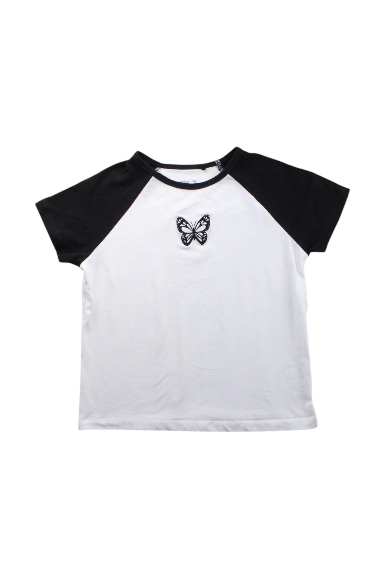 Anko Butterfly Print Short Sleeve T-Shirt for Girls Age 14 - Cute Casual Summer Top for School, Outings & Playdates
