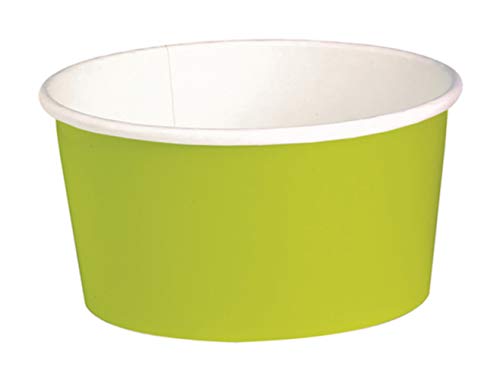 Eco-Friendly Round Green 32 oz Paper Soup and Salad Containers (Case of 360) - 5.9