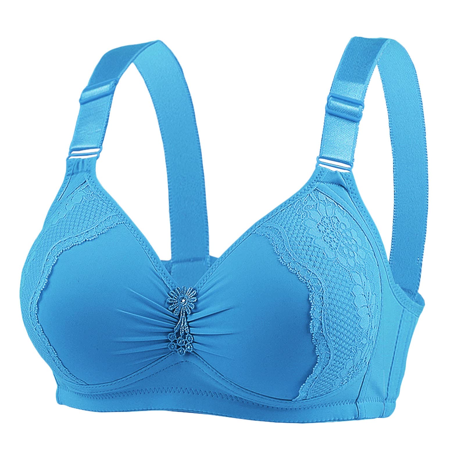 Wire-Free Women's Bras - Solid Color Seamless Full Coverage Bra for Everyday Wear | Comfortable Push Up Underwear for Workout, Yoga & Daily Use