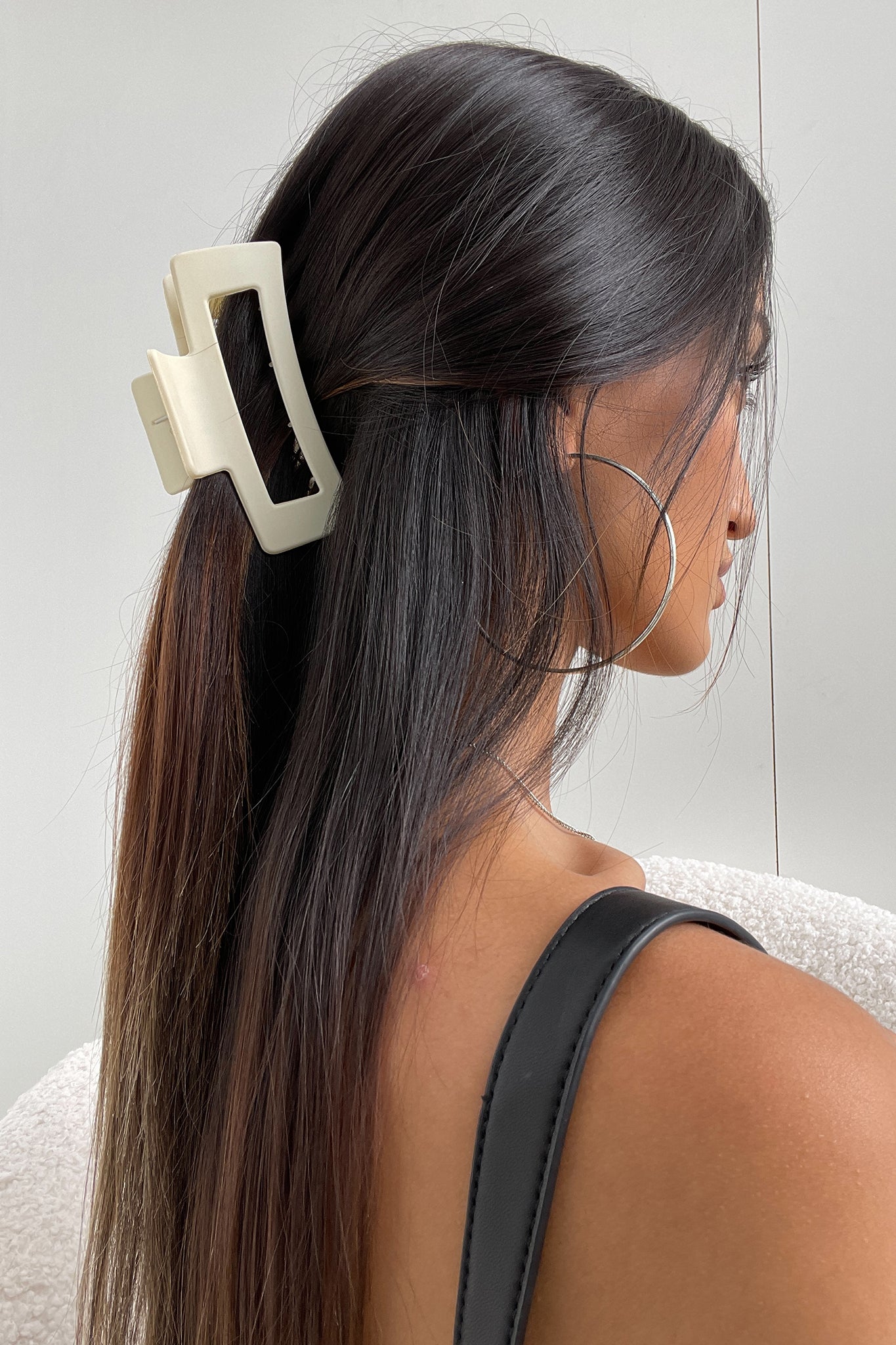 Mika Hair Claw Clip - Cream Color | Large Hair Claw for Women | Perfect for Ponytails, Buns & Updos | Hair Accessories for Everyday Use, Work & Special Occasions
