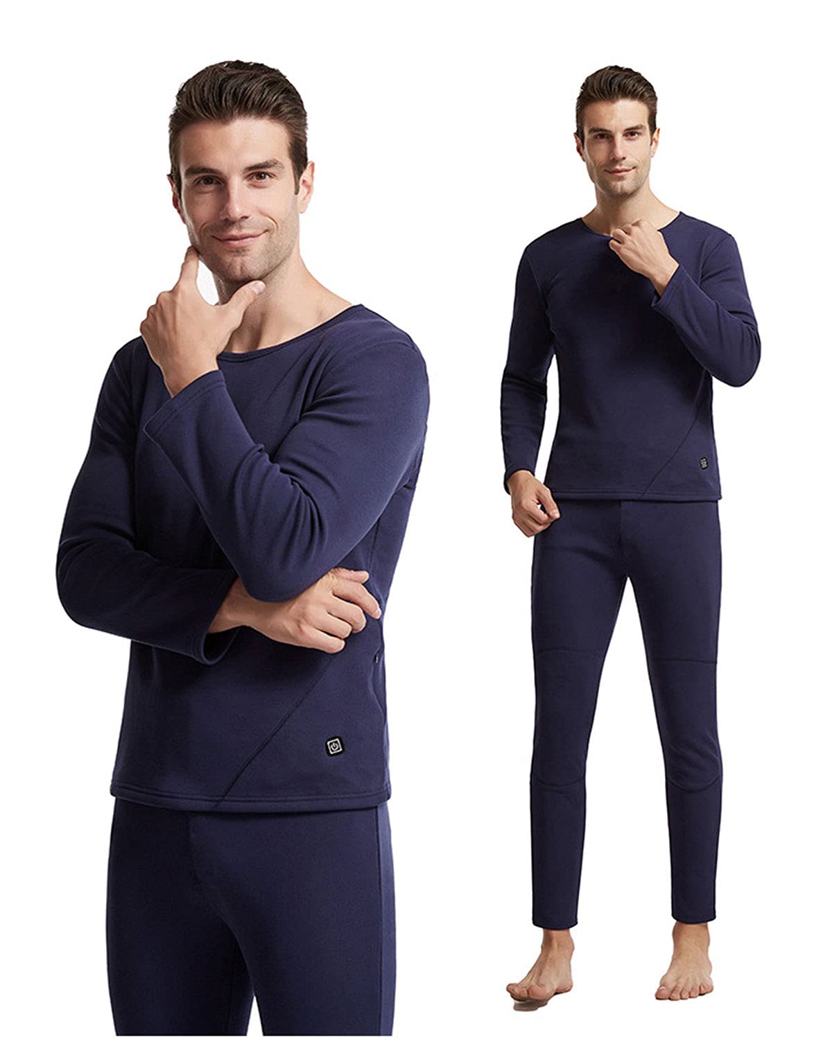 Men's USB Electric Heated Thermal Underwear Set - Winter Heated Pants & Shirt for Outdoor Activities, Skiing, Camping and Cold Weather Travel
