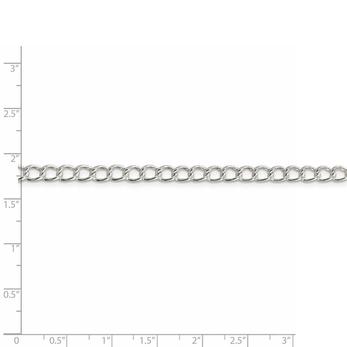 925 Sterling Silver Polished Fancy Lobster Clasp Curb Chain Necklace - 4.5mm Half Round Wire for Women & Men | Perfect for Everyday Wear, Gifts & Special Occasions