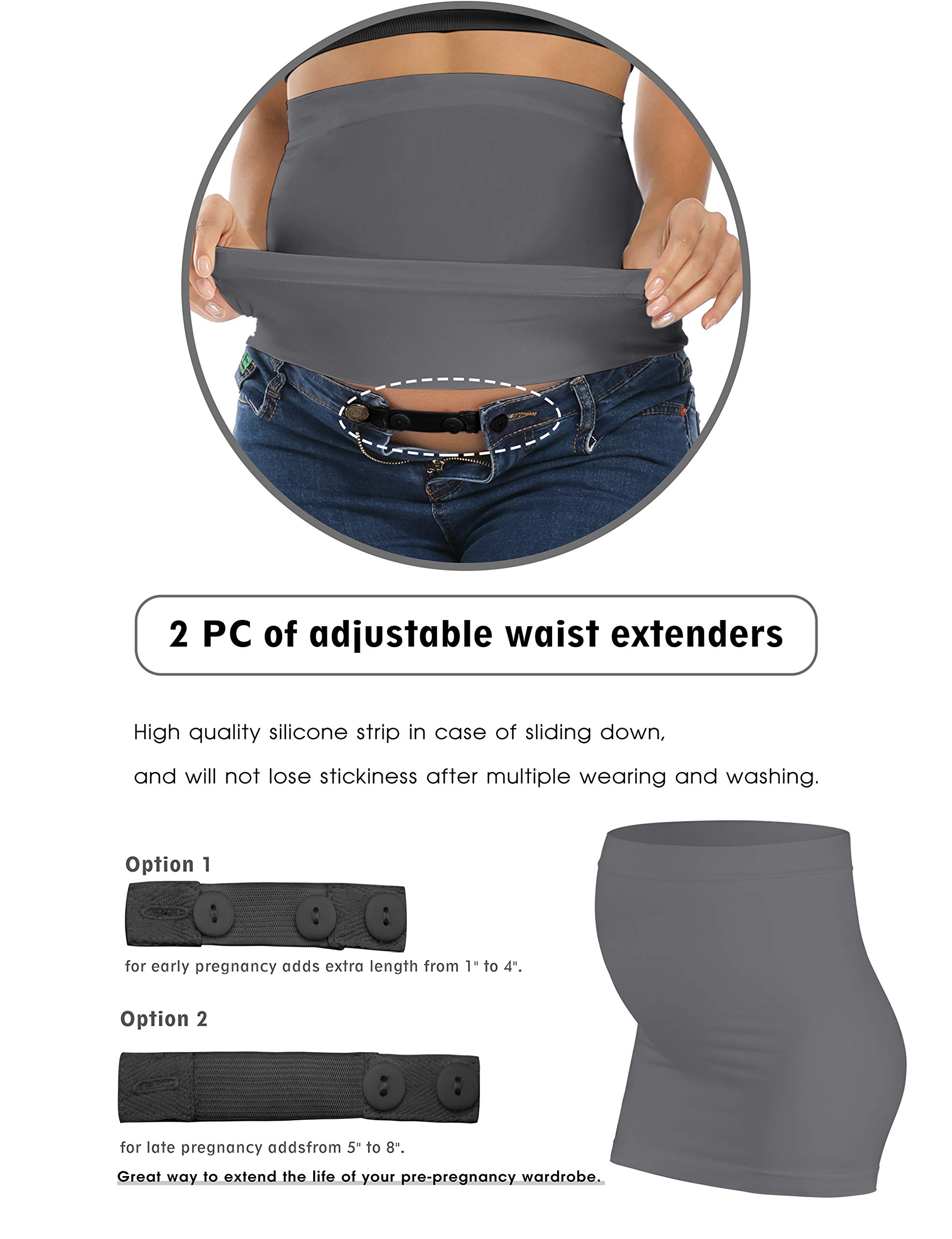Maternity Belly Band for Pregnant Women - Adjustable Pregnancy Support Belt for Pants & Jeans - Postpartum Belly Wrap for Comfort & Back Pain Relief - Perfect for Work, Exercise & Daily Wear
