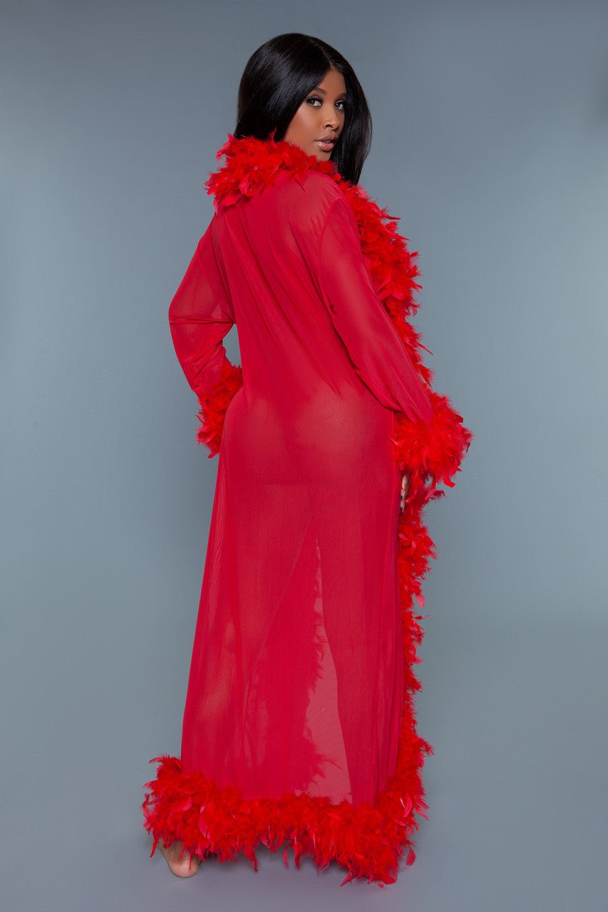 BeWicked Women's Glamour Robe BW834 - Sexy Satin Lingerie Robe for Women - Perfect for Boudoir, Bridal Shower & Romantic Nights
