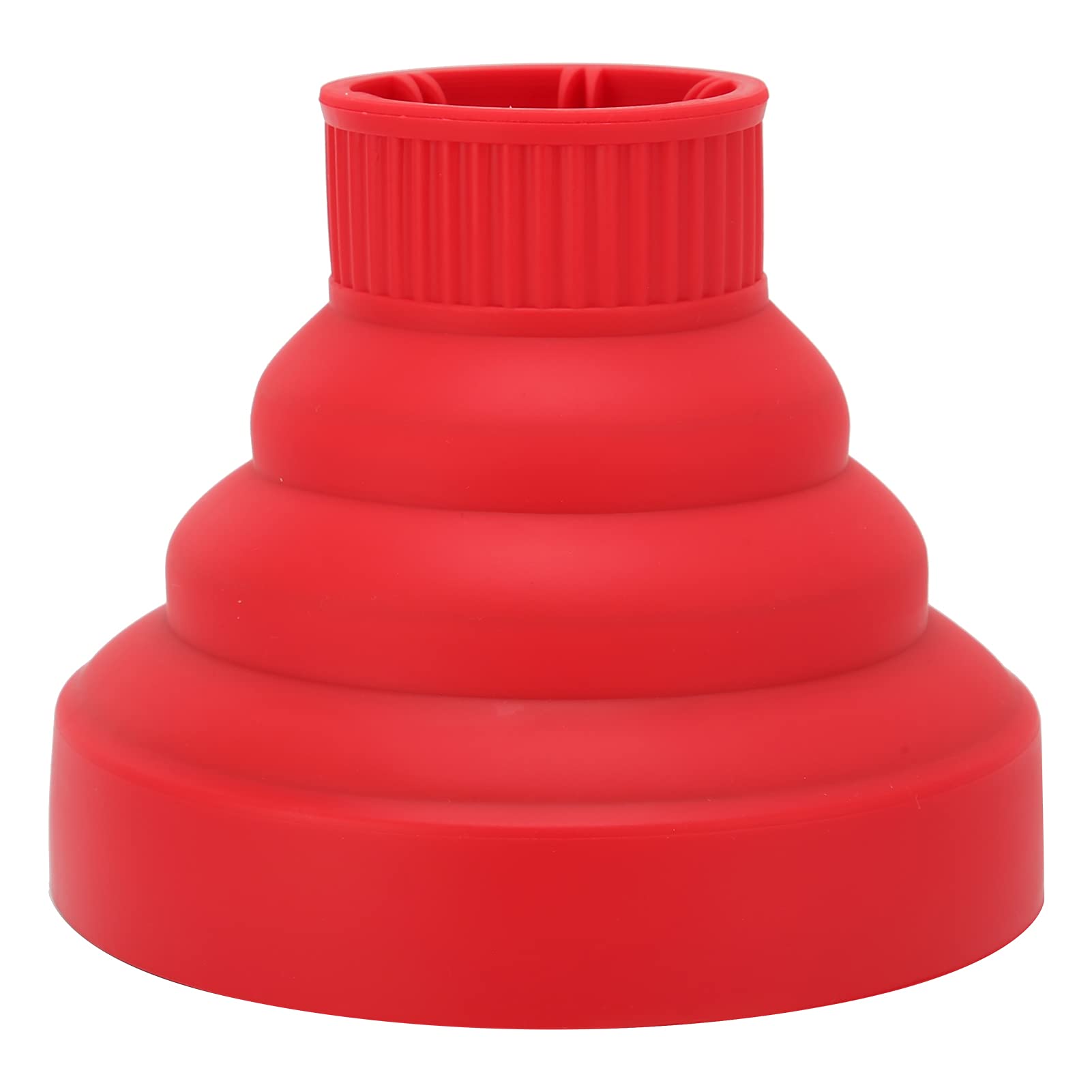 Universal Silicone Hair Dryer Diffuser Attachment for Curly Hair - Portable Travel Folding Blow Dryer Diffuser Defuser (Red) - Perfect for Home, Salon & On-the-Go Styling