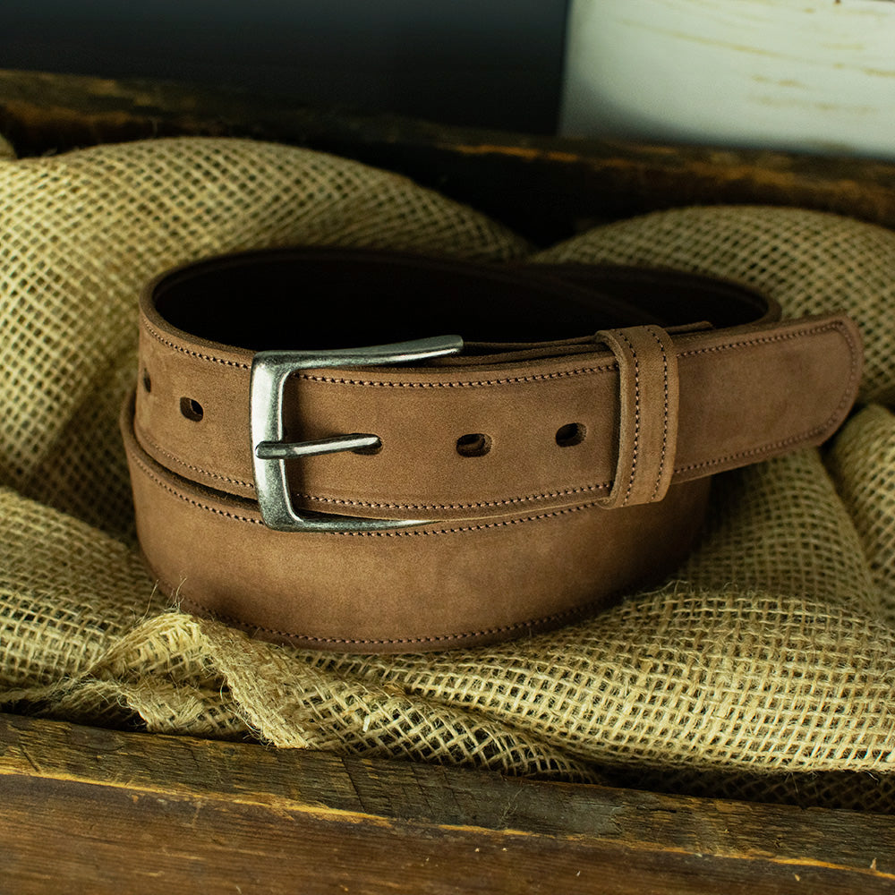 Premium Genuine Suede Leather Belt for Men - 1.5 Inch Width - Adjustable Dress & Casual Belt - Perfect for Office, Jeans & Everyday Wear