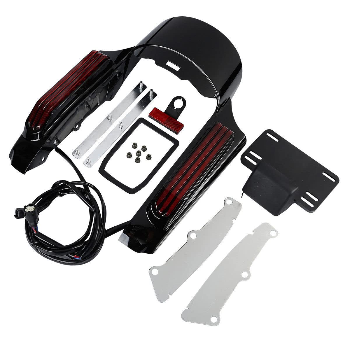 TCMT Rear Fender Fascia with LED Brake Running Turn Signal Lights Kit - Compatible with Harley Touring Models (Road King, Road Glide, Street Glide, Electra Glide, Ultra Limited 2014-2023) - Perfect for Custom Motorcycle Upgrades & Night Riding Safety
