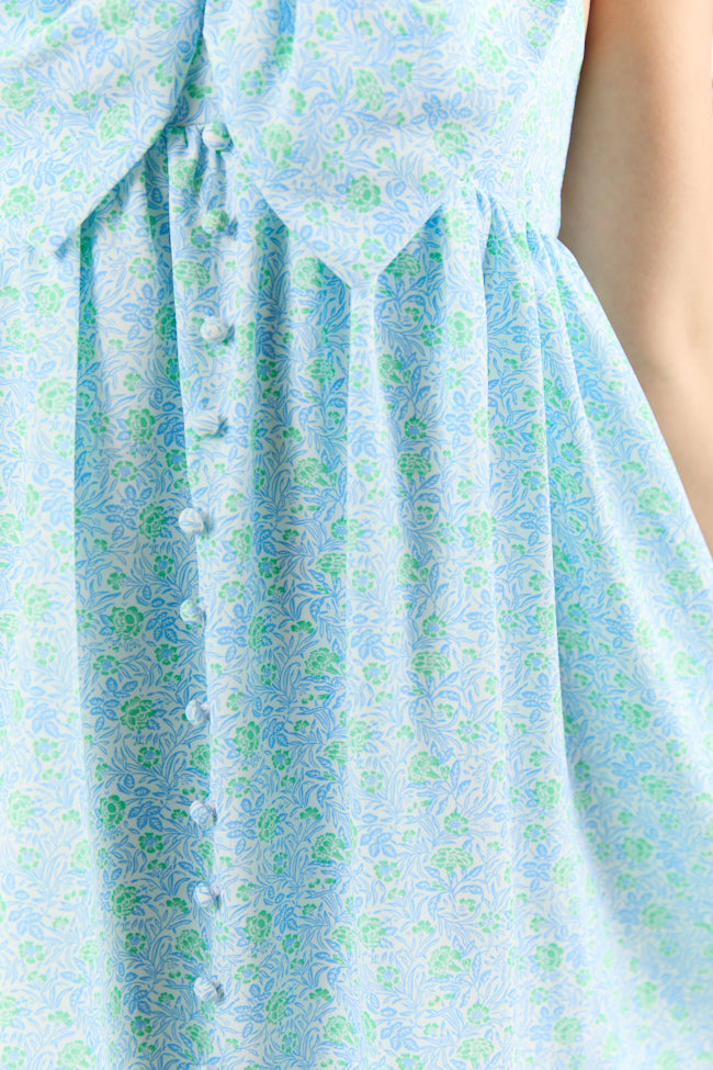 Blooming Bow Detail Multi Floral Mini Dress - Women's Floral Print Summer Dress with Bow Accent for Party, Wedding & Vacation | Trendy & Elegant Style