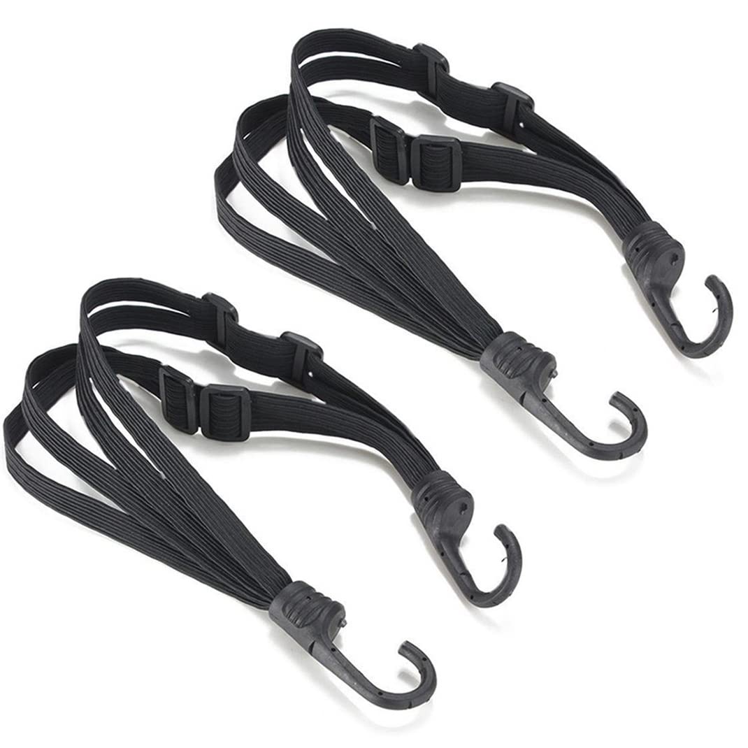 2 Pack Retractable Motorcycle Helmet Rope with Hooks - 23.6