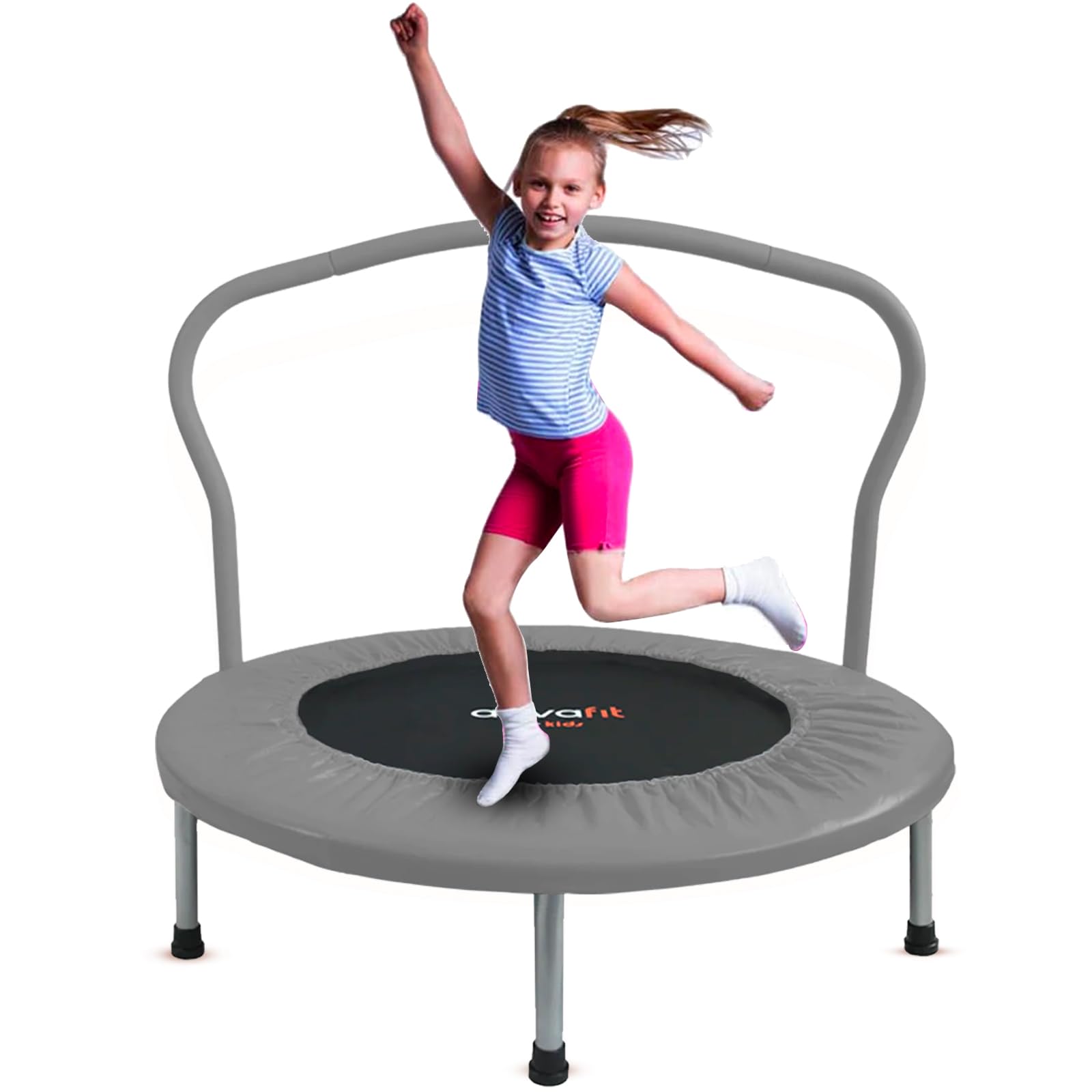 Ativafit 36 Inch Foldable Mini Trampoline for Kids & Toddlers with Foam Handle - Indoor Outdoor Bounce Play for Boys & Girls - Perfect for Home, Backyard, Playroom & Exercise Fun