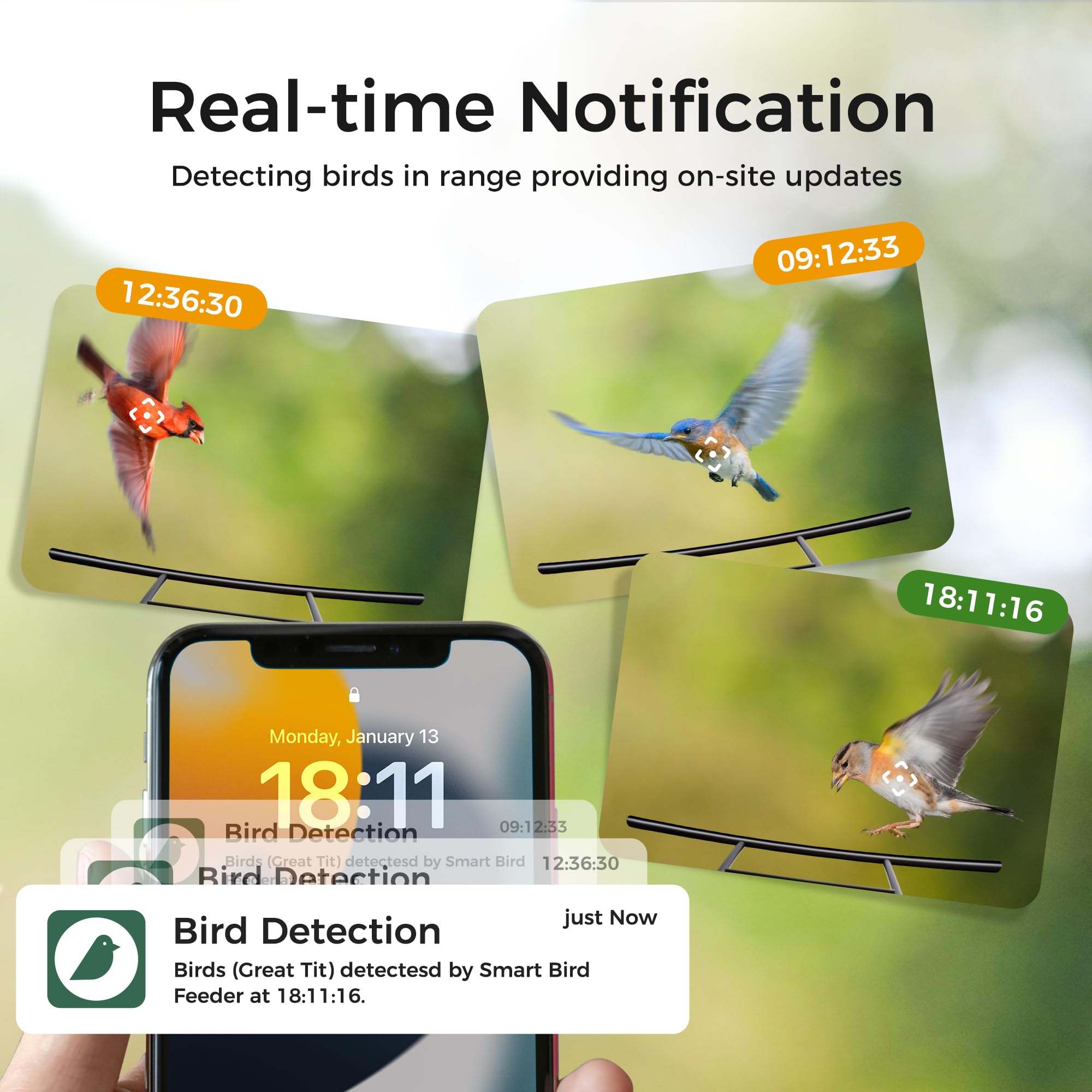 Smart Bird Feeder with Camera - 3L Capacity, AI Bird Identification for 10,000+ Species, Cloud Storage & Instant Alerts | Perfect Gift for Bird Lovers, Backyard Wildlife Watching & Christmas Presents