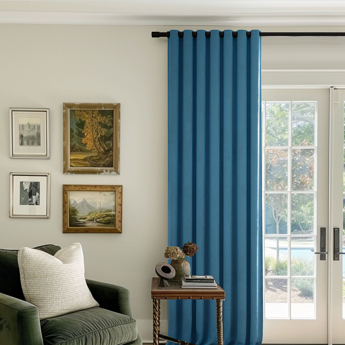 Luxury Blackout Curtains - Heavyweight Velvet Drapes with Grommet Top | Off-White Custom Window Treatments for Bedroom & Living Room | Noise Reducing & Light Blocking