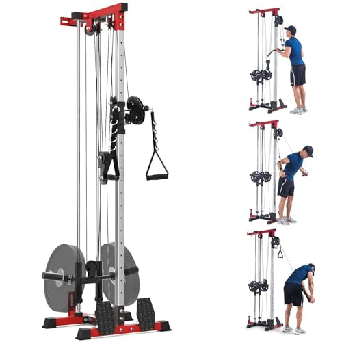 GARVEE 4-in-1 Leg Extension and Curl Machine - Adjustable Leg Press for Lower Body Workouts - Heavy Duty Plate Loaded Home Gym Equipment (Black & Red) - Perfect for Strength Training & Home Fitness