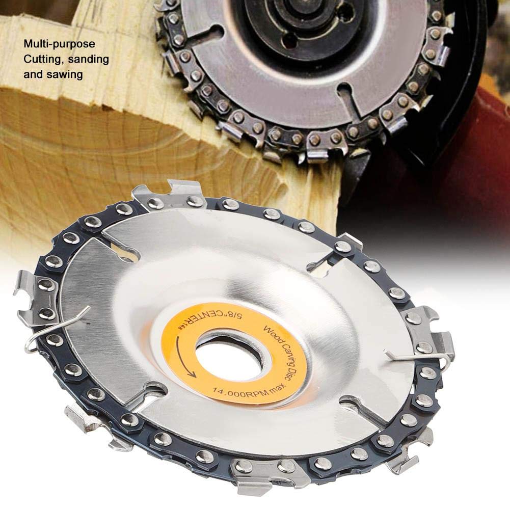 4 Inch Carbide Chain Saw Disc Cutting Blade - Angle Grinder Blade for Wood, Plywood, Stone & Metal - Stump Grinder & Wood Carving Disc - Perfect for DIY Projects, Woodworking & Metal Cutting
