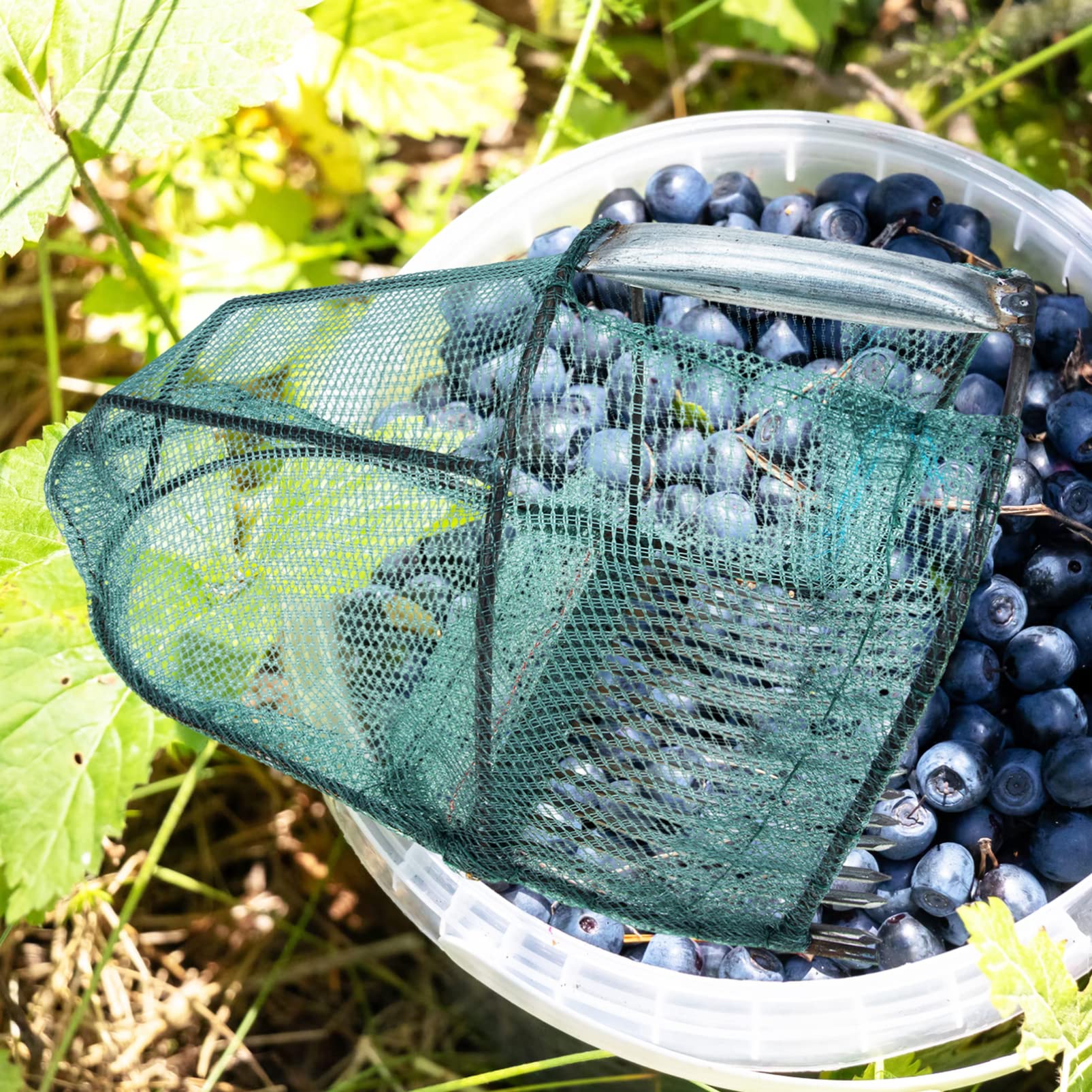 Operitacx Blueberry Picker Basket - Fruit Harvesting Tool for Blueberries, Lingonberries, Huckleberries & Cranberries - Durable Berry Harvester Scoop with Comfortable Handle - Perfect for Home Gardens, Orchards & Farm Harvesting
