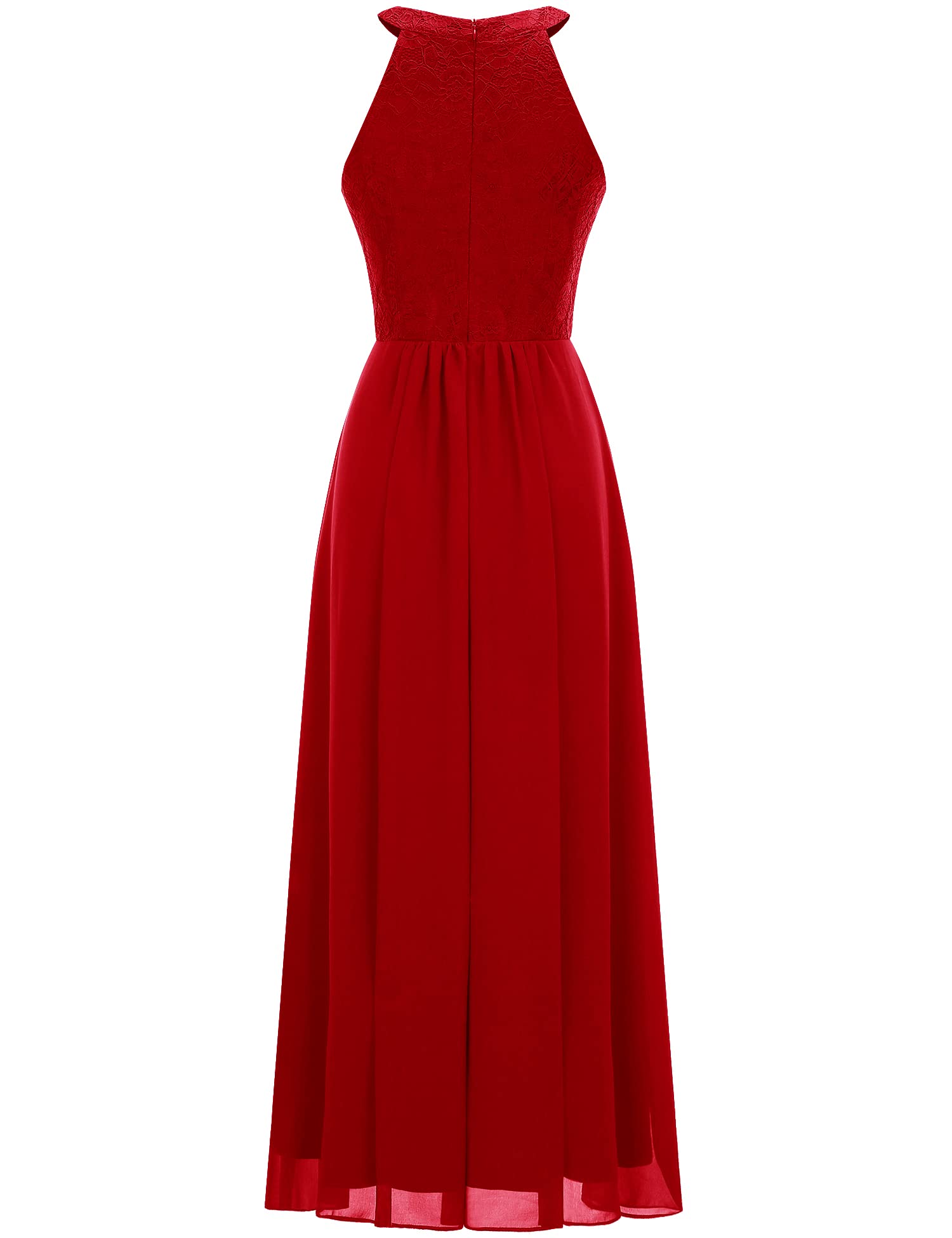 Elegant Women's Long Formal Dress 2024 - Halter Lace Wedding Guest Dress, Bridesmaid & Cocktail Party Gown for Spring Prom, Evening Events & Special Occasions