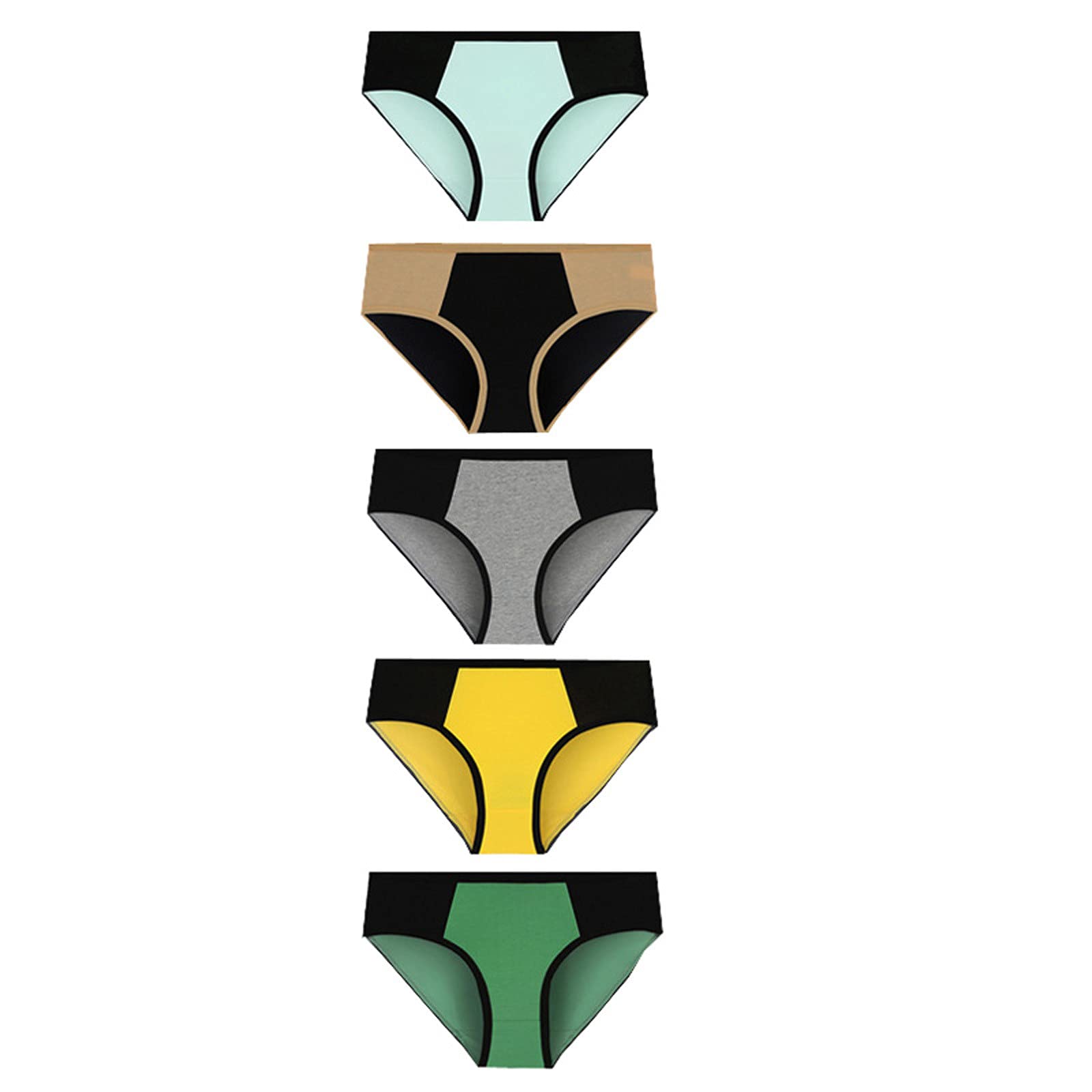 Tejiojio 5-Pack Women's Cotton Underwear Briefs - Seamless, Soft & Breathable Panties - Stretch Comfort for Plus Size - Mid Waist Hipster Style - Perfect for Everyday Wear, Workout & Travel