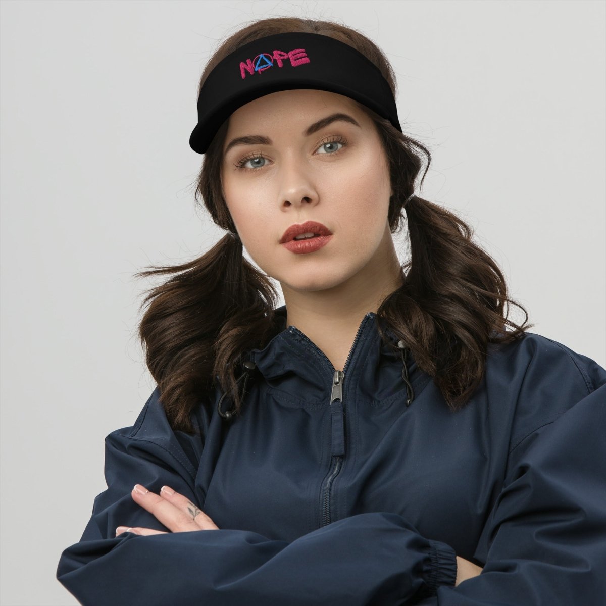 NOPE Embroidered Visor Cap - Adjustable Sun Hat for Women & Men - Perfect for Running, Golf, Beach & Outdoor Activities