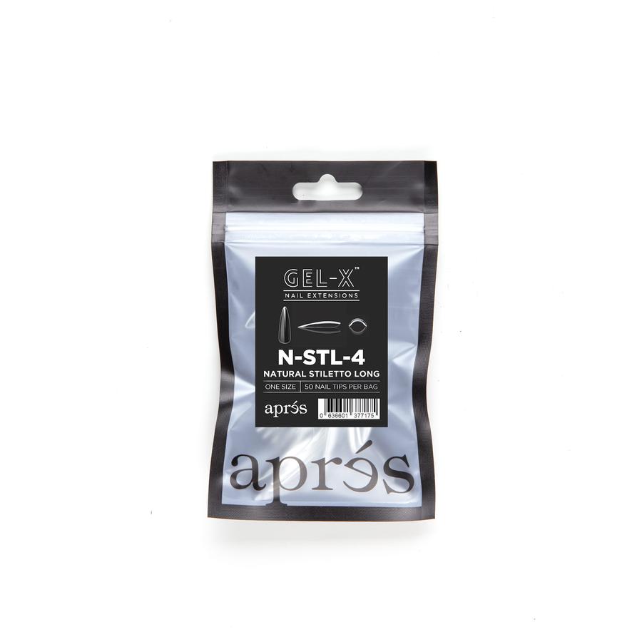Apres Gel X Natural Stiletto Long Refill Tips - Size #000 & #9 - Perfect for Salon Nail Extensions & DIY Manicures at Home