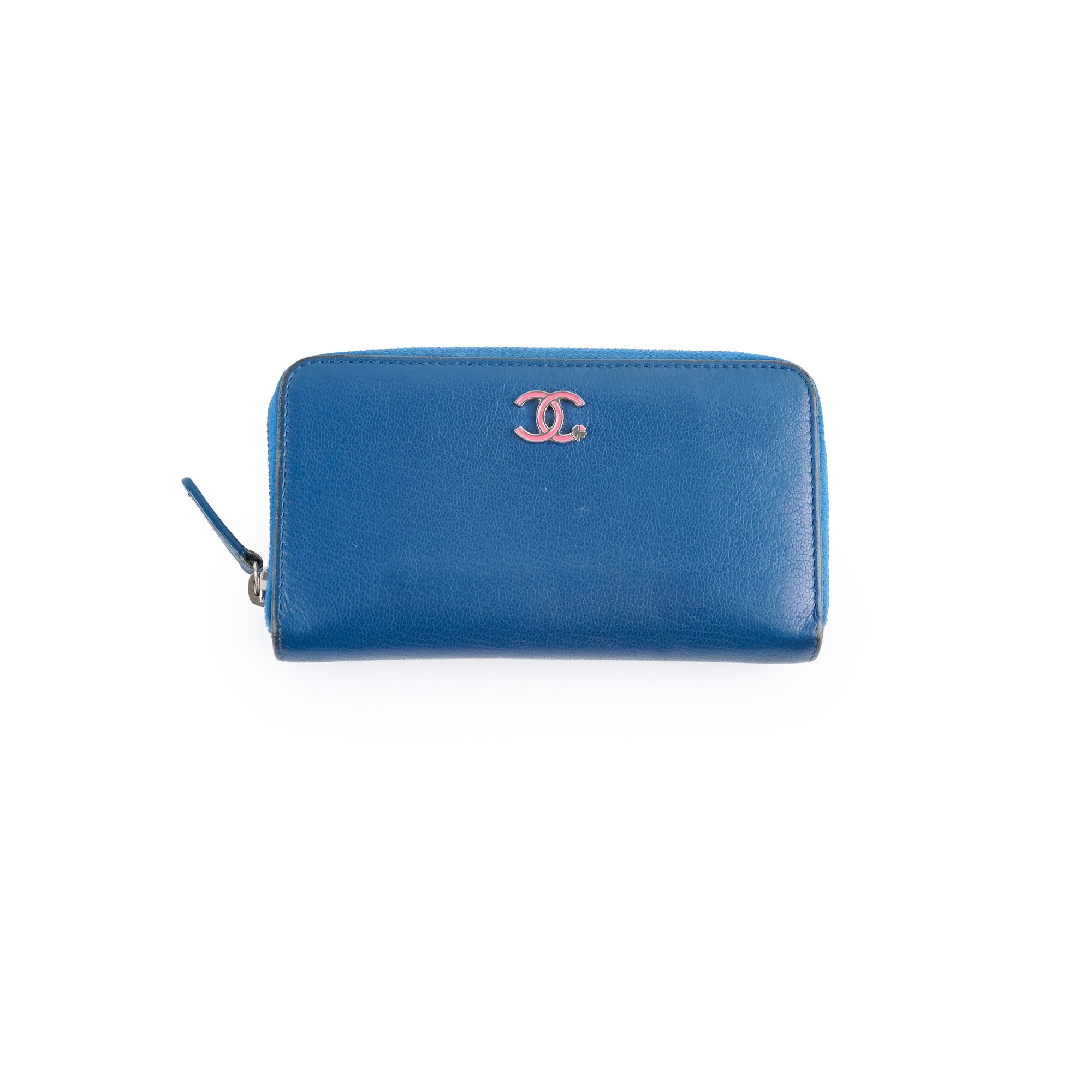 Chanel Lambskin Leather Zip Wallet Blue 23 Series - Luxury Designer Wristlet Clutch for Women, Perfect for Evening Parties & Special Occasions