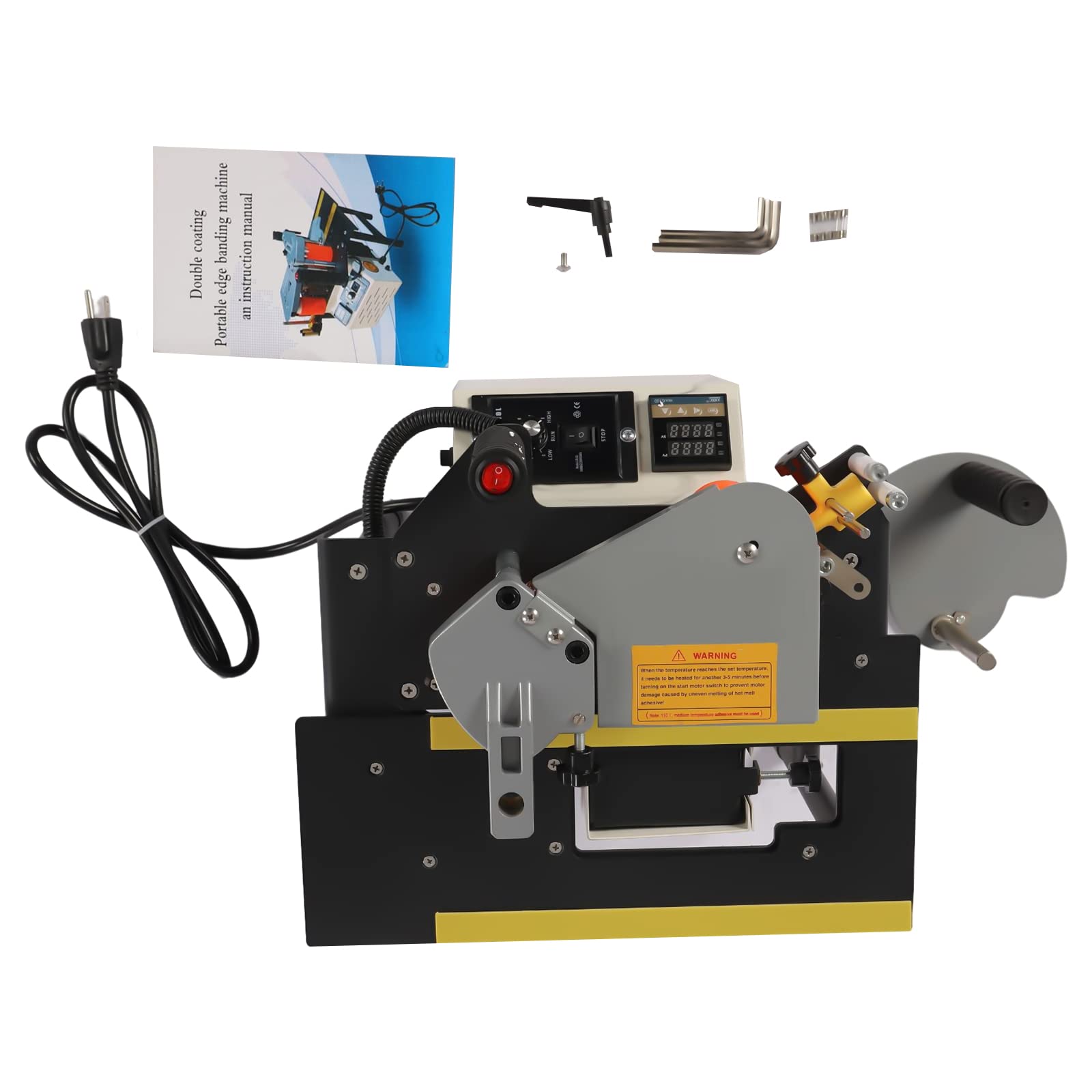SHZICMY Portable Double-Side Glue Edge Banding Machine for Wood & PVC - 10-60mm Adjustable Width | Perfect for Cabinet Making, Furniture Repair & DIY Woodworking Projects