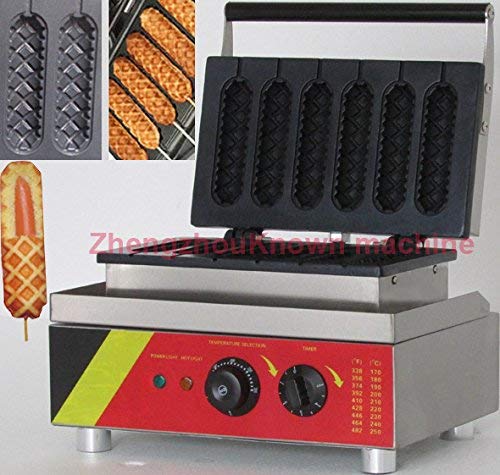 QIN.J.FANG Commercial Hot Dog Waffle Maker & Hong Kong Egg Waffle Machine - Perfect for Restaurants, Cafes, and Home Breakfast Cooking