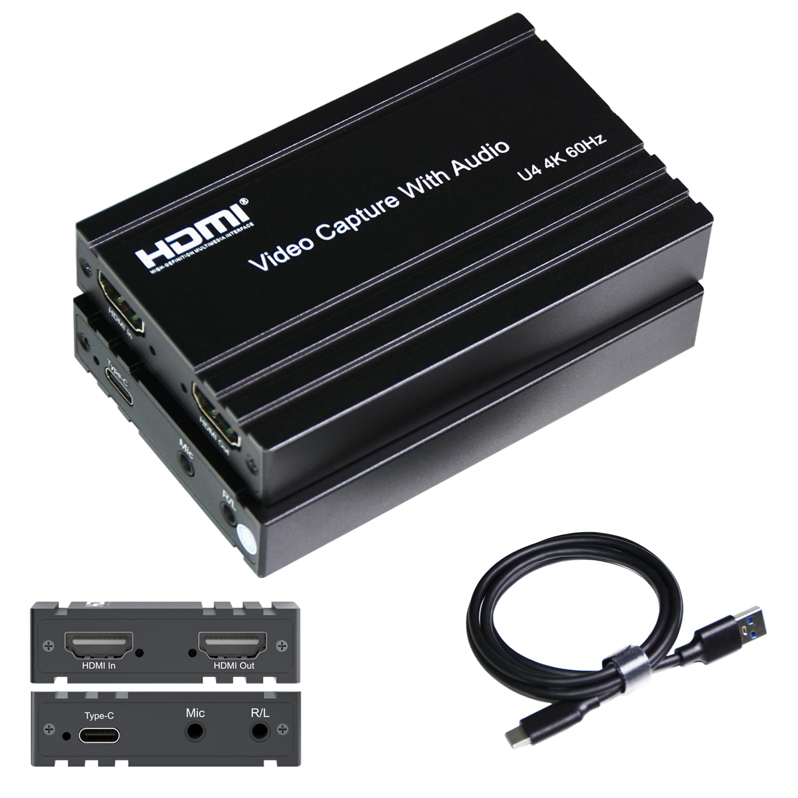 ORIVISION 4K60 HDMI Capture Card - 4K HDR10 Passthrough, USB Type C Game Capture Device for Nintendo Switch, PS4/5, Xbox - Compatible with Windows, MacOS, OBS, VLC, Vmix - Perfect for Live Streaming, Gaming Recordings & Video Production