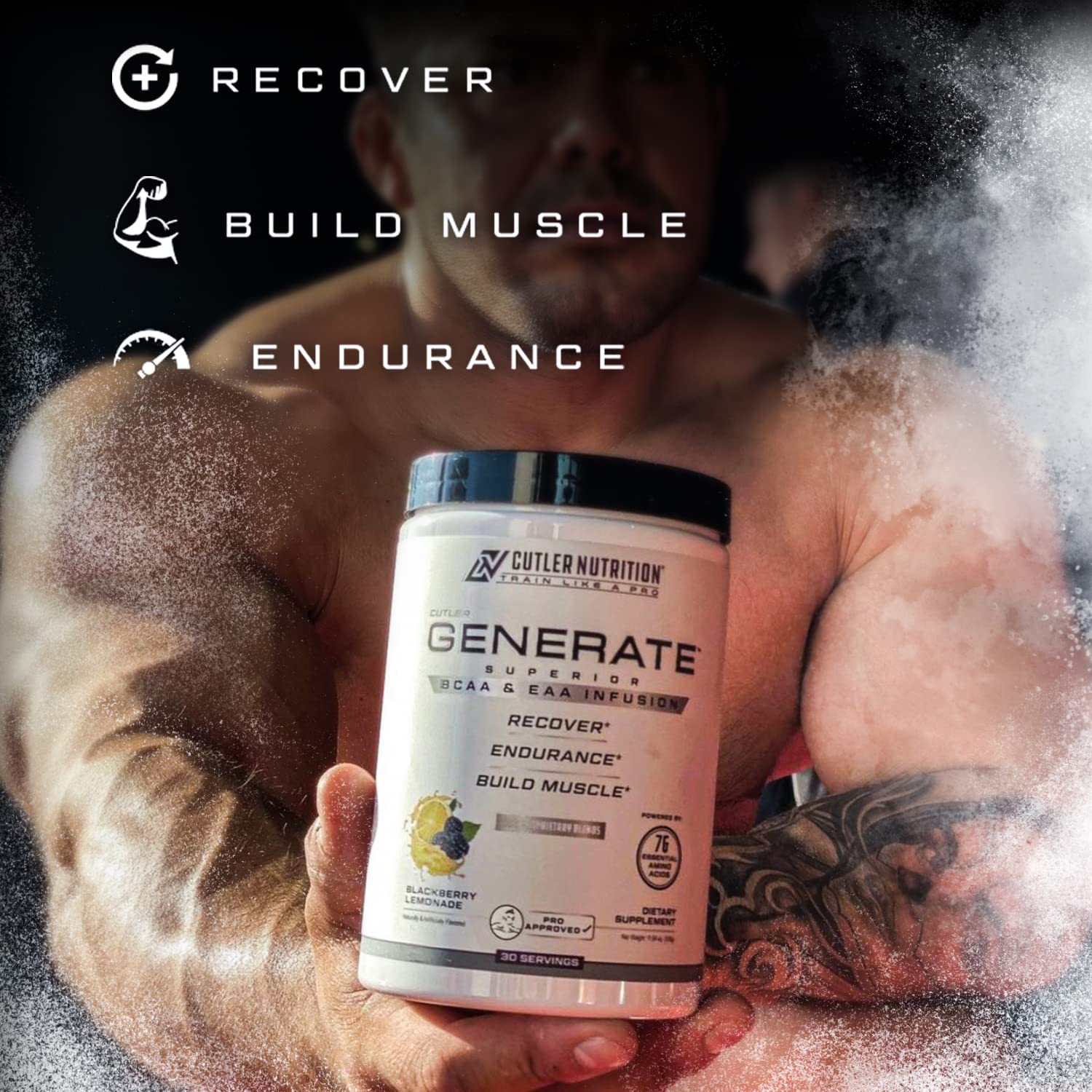 EAA and BCAA Powder - Post Workout Recovery Drink with 5g Branched Chain Amino Acids & 2g Essential Amino Acids | BlackBerry Lemonade Flavor, 30 Servings for Muscle Recovery & Athletic Performance