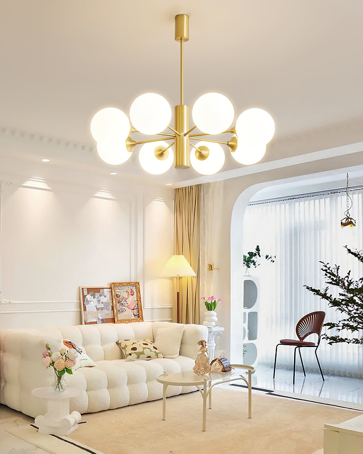 Stylish Bean Ball Chandelier - Modern Pendant Lighting Fixture for Dining Room, Bedroom & Living Room Decor