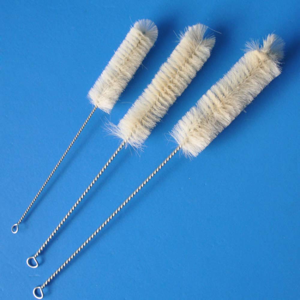 Juler Lab Instruments Fluid Liquid Handling Wool Test Tube Brush - Soft Cleaning Brush Supplies for Laboratory Glassware and Test Tubes