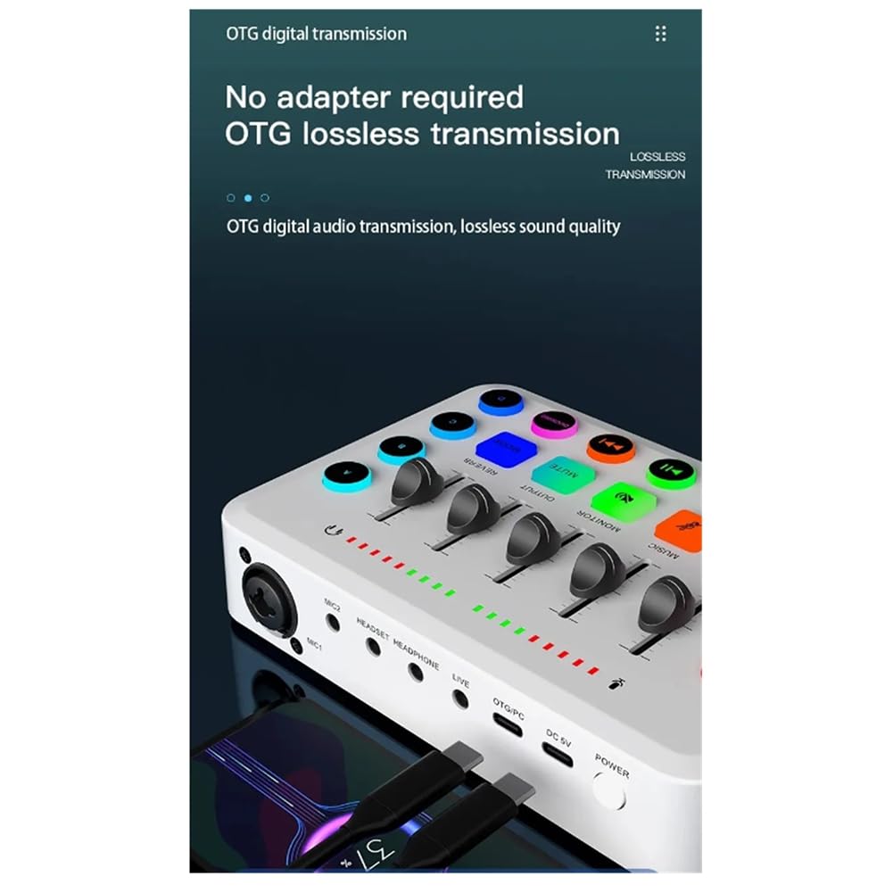 Osmond F11 Professional Audio Mixer & Sound Card for PC, Studio Recording, Podcasting - High-Quality USB Mixer for Live Streaming, Music Production, and Home Studio Setup