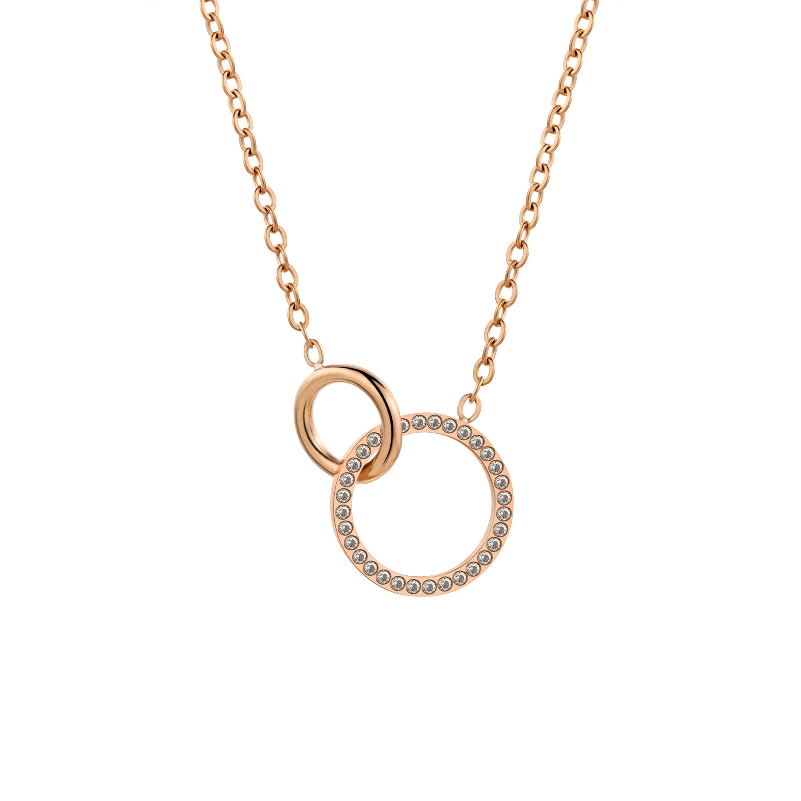 Infinity Friendship Necklace for Women - Best Friend Sister Gift with Two Circle Pendant, BFF Birthday Present - Perfect for Anniversaries, Valentine's Day & Special Occasions