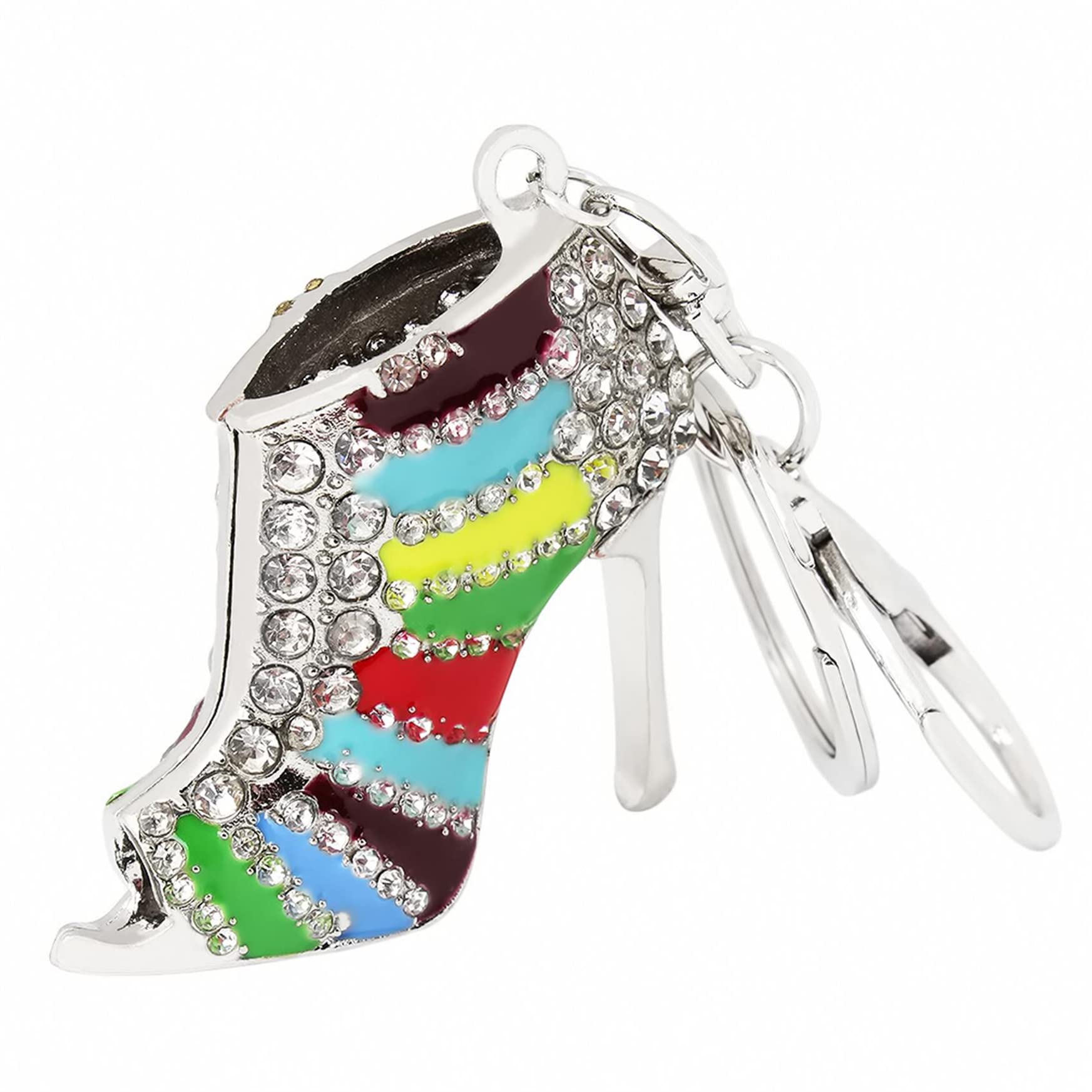 QIANWEN High Heel Shoe Keychain - Colorful Enamel Keychain Charm for Women, Fashion Accessory for Purse, Bag & Key Holder | Perfect Gift for Shoe Lovers & Fashionistas