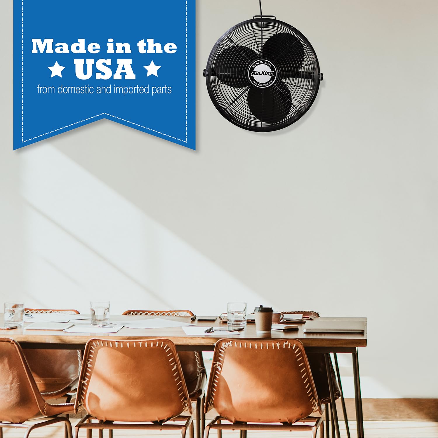 Air King 9318 18-Inch Industrial High Velocity Floor & Wall Mount Fan - Powerful Cooling for Warehouses, Garages & Workshops